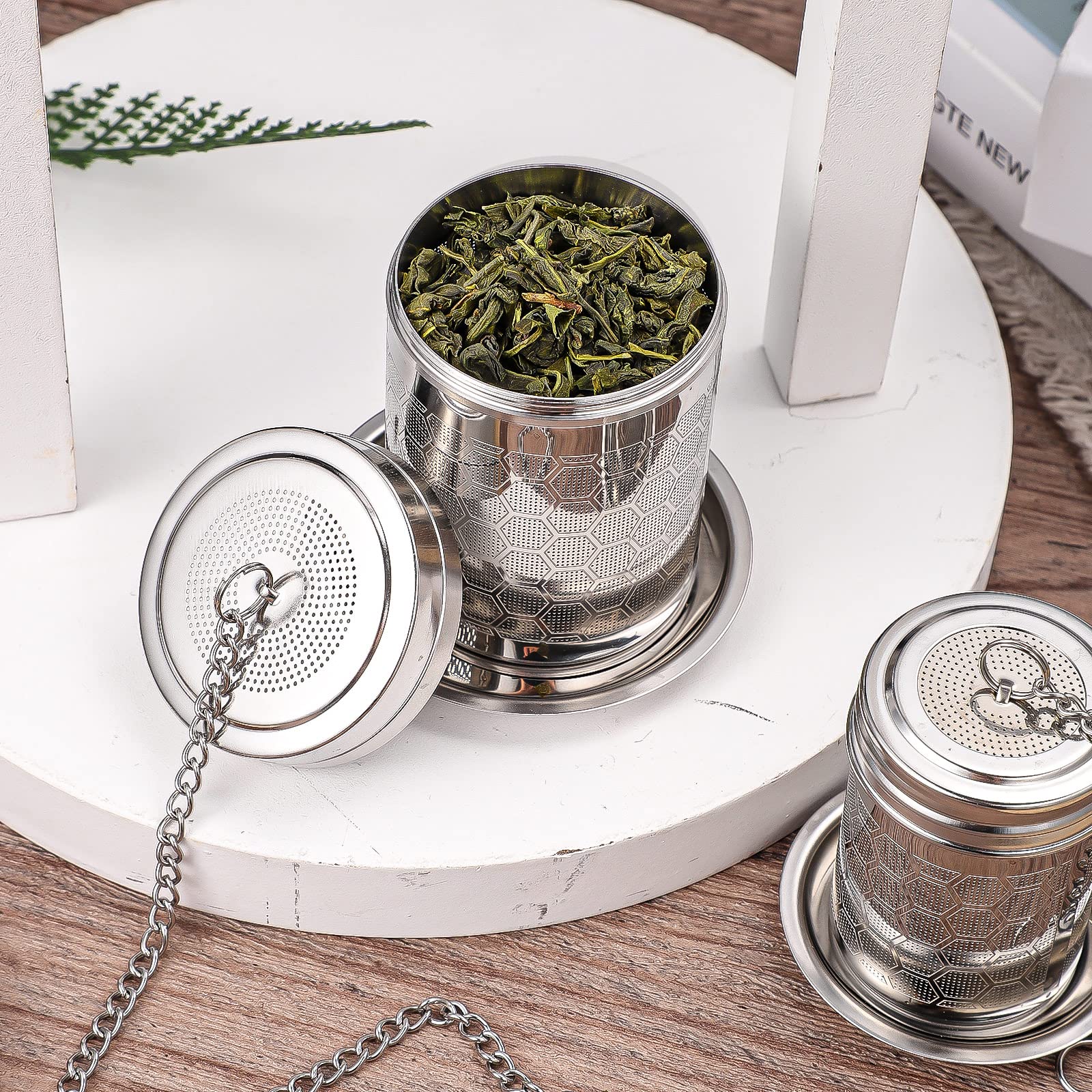 2 Pack Tea Infuser, Tea Strainers For Loose Tea Mesh Stainless Tea Strainer Loose Leaf Tea Steeper Tea Diffuser With Tea Basket
