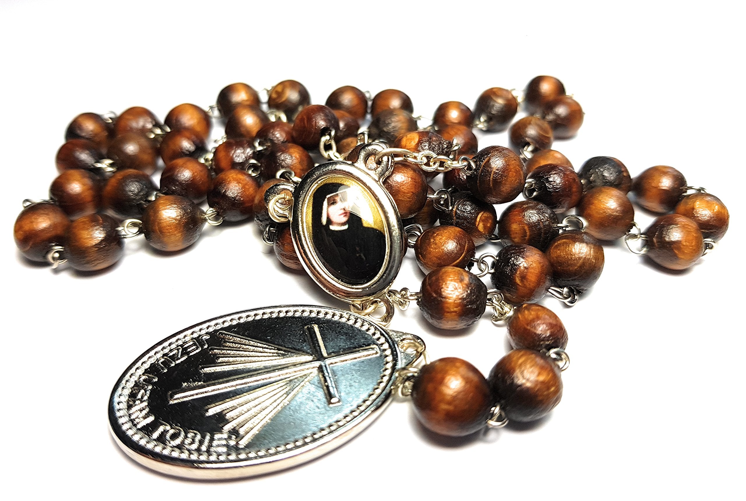 Saint Faustina Kowalska Mystic and Visionary True Relic Chaplet Apostle Divine of Mercy with Miraculous Medal Jesus I Trust in Y