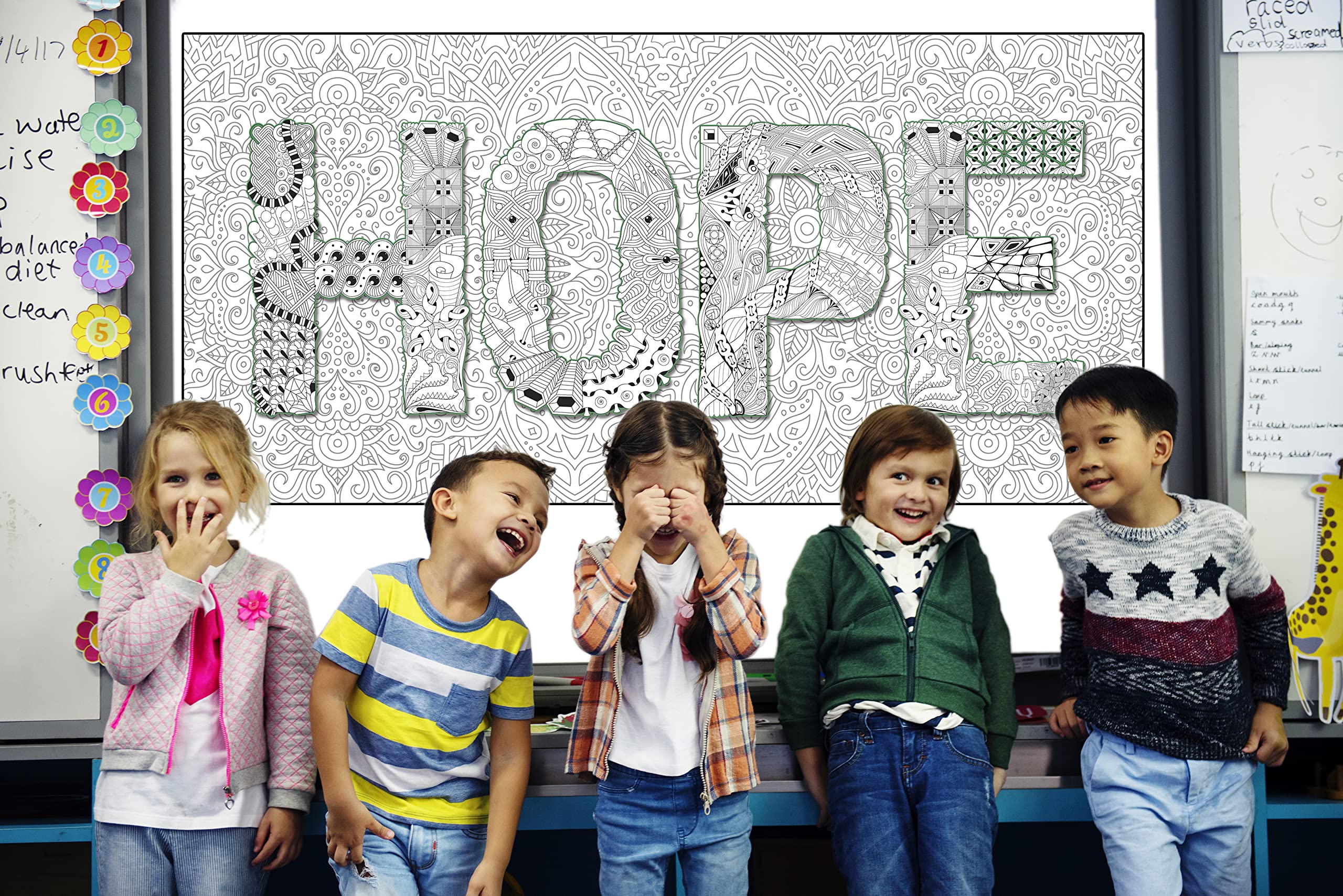 Giant Coloring Poster for Kids and Adults - Creative Fun for Classrooms  Care Facilities  Schools  Groups and Families (Hope  24 in x 48 in)