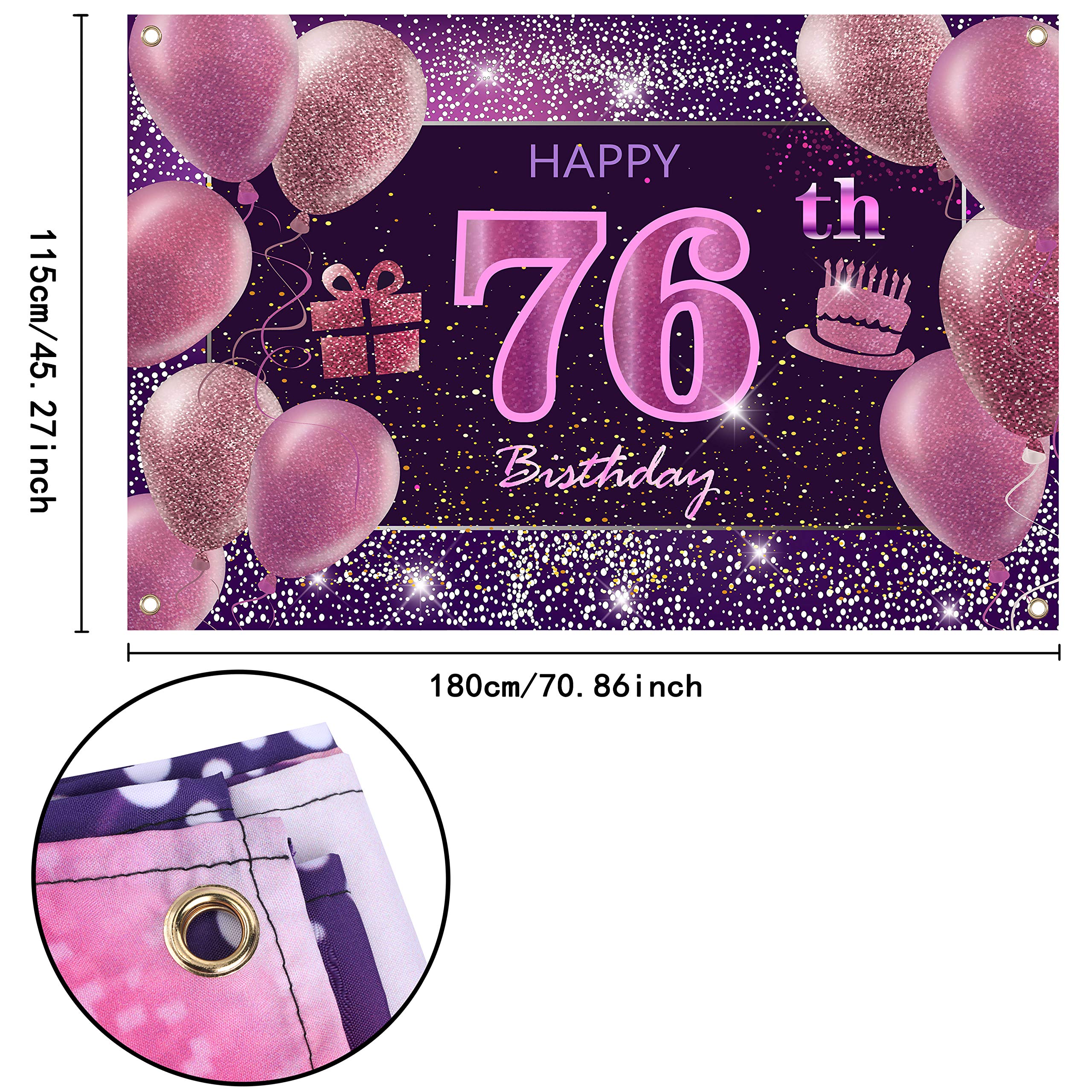 76Th Birthday Decorations For Girls Imisi Happy Birthday Banner Pink Decorations For A Party Birthday Backdrop For Women
