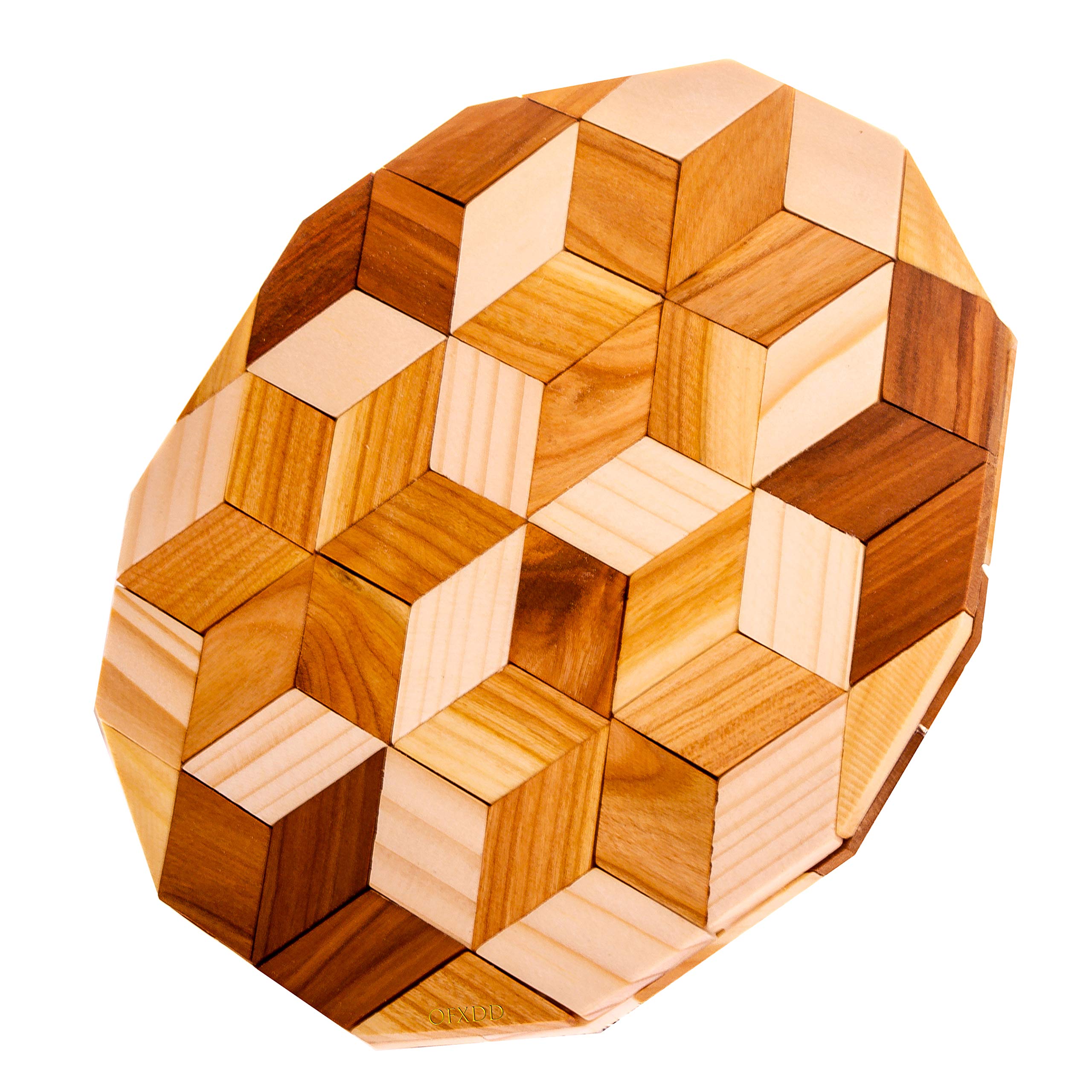 Wooden Trivet Mat For Hot Dish Table Cover Heat Resistant - Pack Of 4 - Scented Wood Trivets Coasters For Hot Pans
