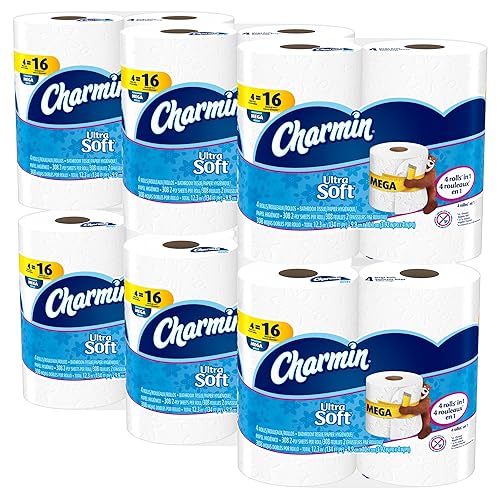 Charmin Ultra Soft Toilet Paper, Bath Tissue, Mega Roll, 24 Count, 4 Count (Pack Of 6)