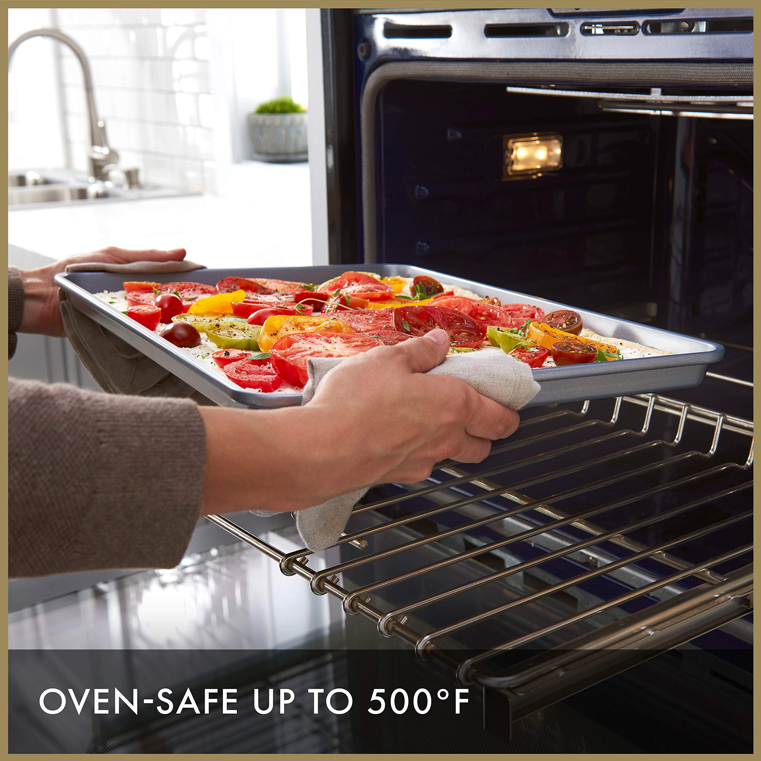 Calphalon Premium Nonstick Baking Pans Set Of 2, 12 X 17 Inch, Silverware, Heavy Gauge Steel Core