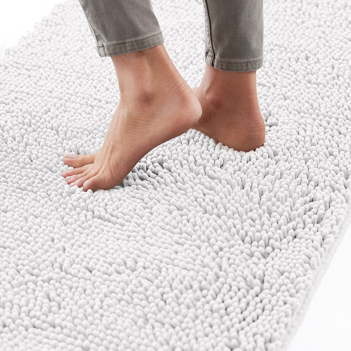 Gorilla Grip Bath Rug 44X26, Thick Soft Absorbent Chenille, Rubber Backing Quick Dry Microfiber Mats, Machine Washable Rugs For