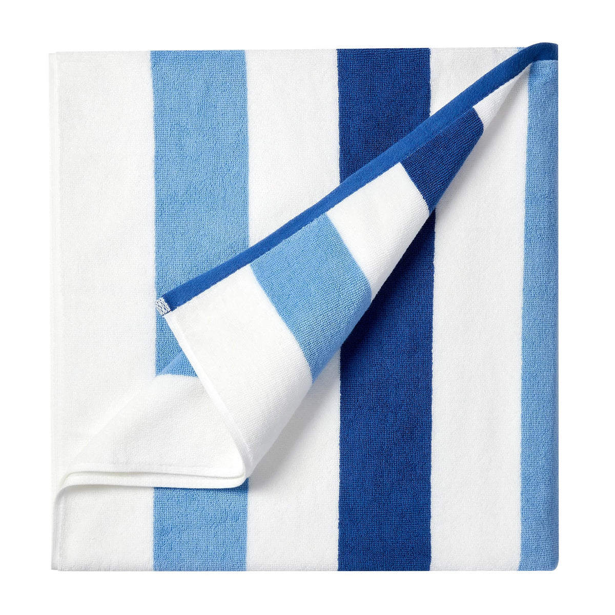 Bornbay Cotton Oversized Beach Towel - Extra Large 40''X70'' Plush Thick Pool Towel, Xl Fluffy Blue Beach Towels Stripe Swimming