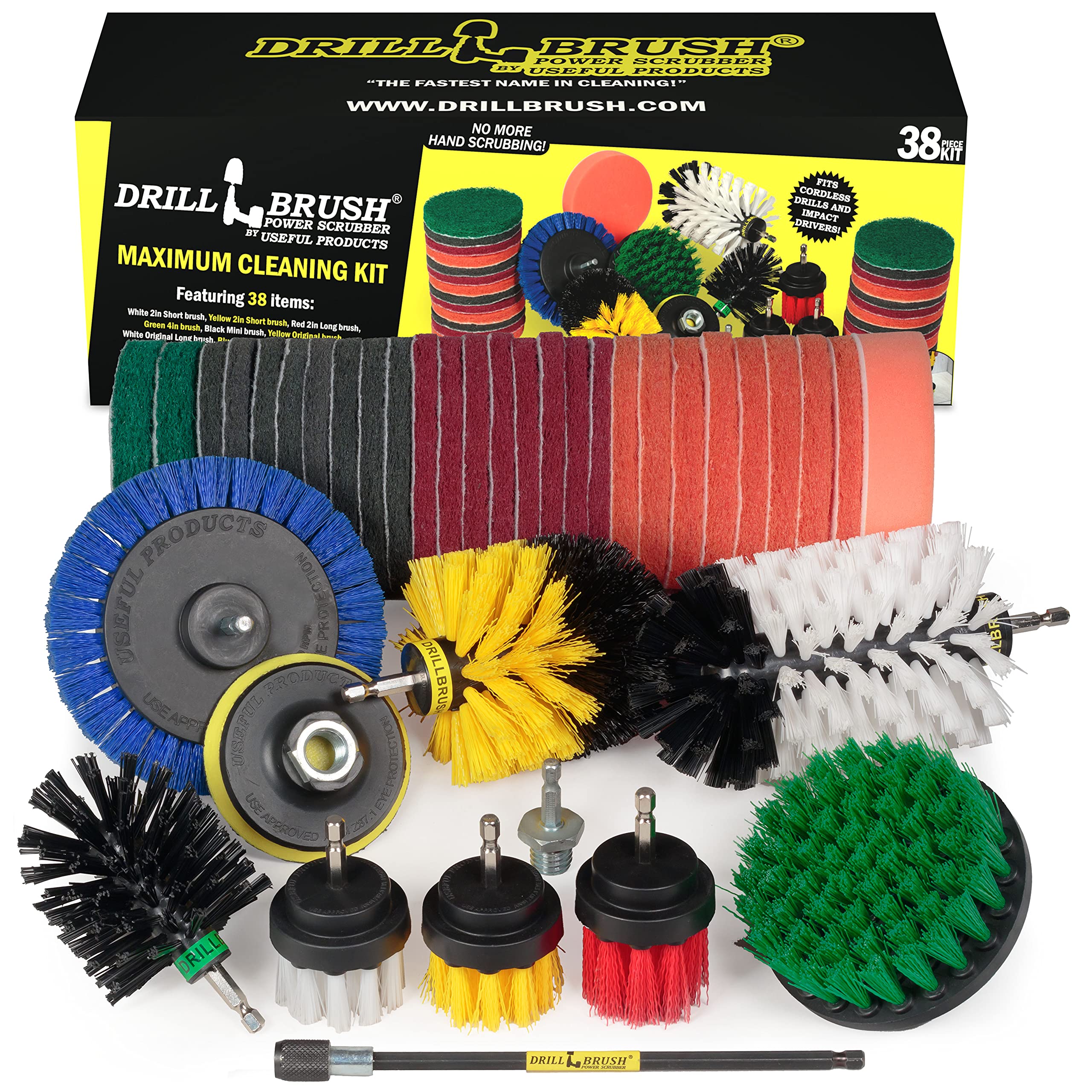 Household Cleaning Kit Drill Brush Set - Car Cleaning Kit - Attachment Brushes for Power Tools - Variety Scrub Brush Set - Toile