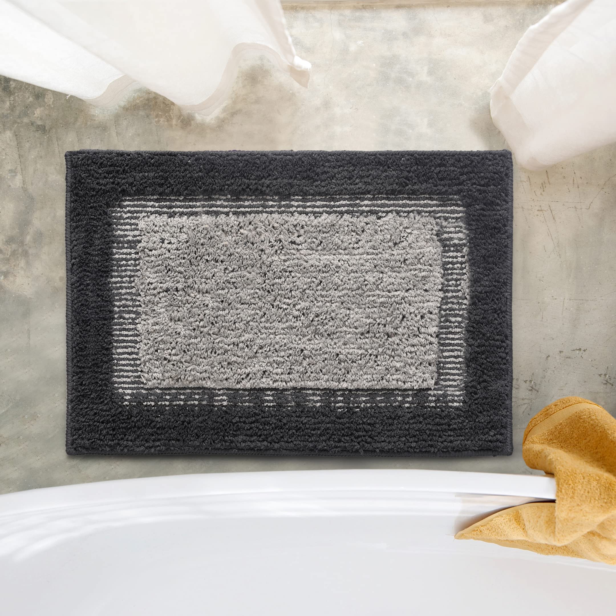 Elyesse Bath-Door Mat 40X58 Cm. Antiskid & Washable By Saral Home(Grey)
