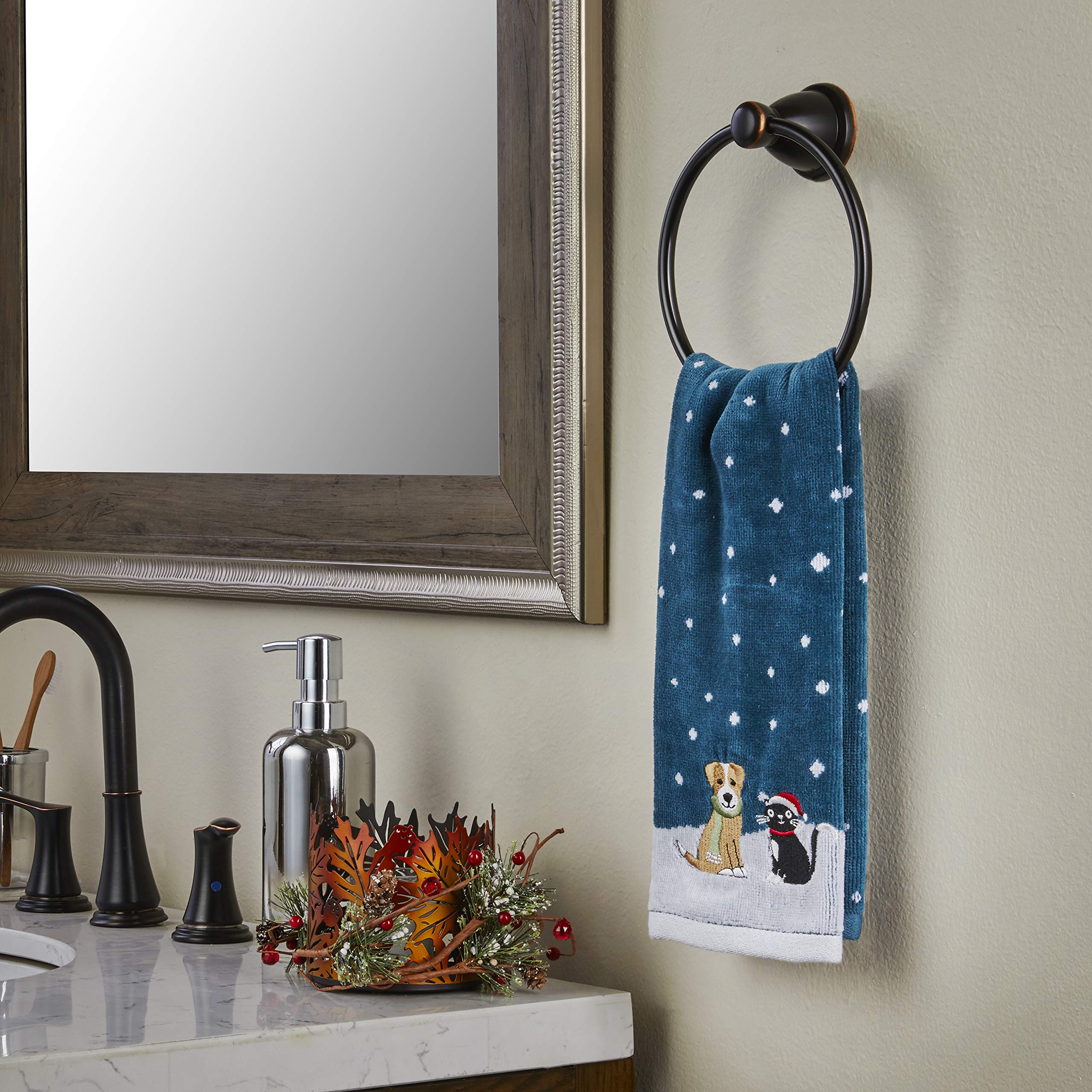 Skl Home Cat & Dog Hand Towel Set, Teal