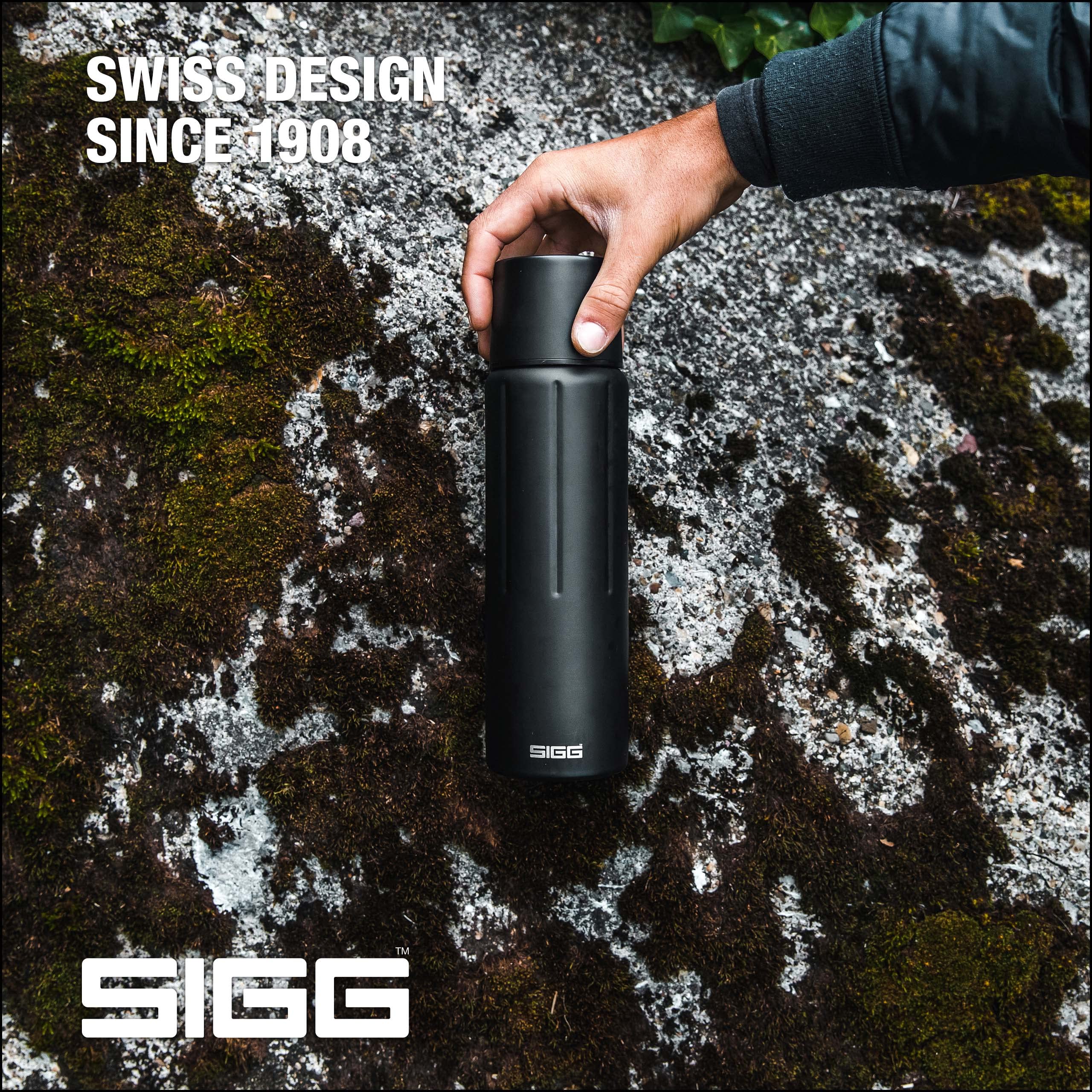 Sigg - Obsidian Insulated Water Bottle - Thermo Flask With Cup - Leakproof - Lightweight - Bpa Free - 18/8 Stainless Steel - 37