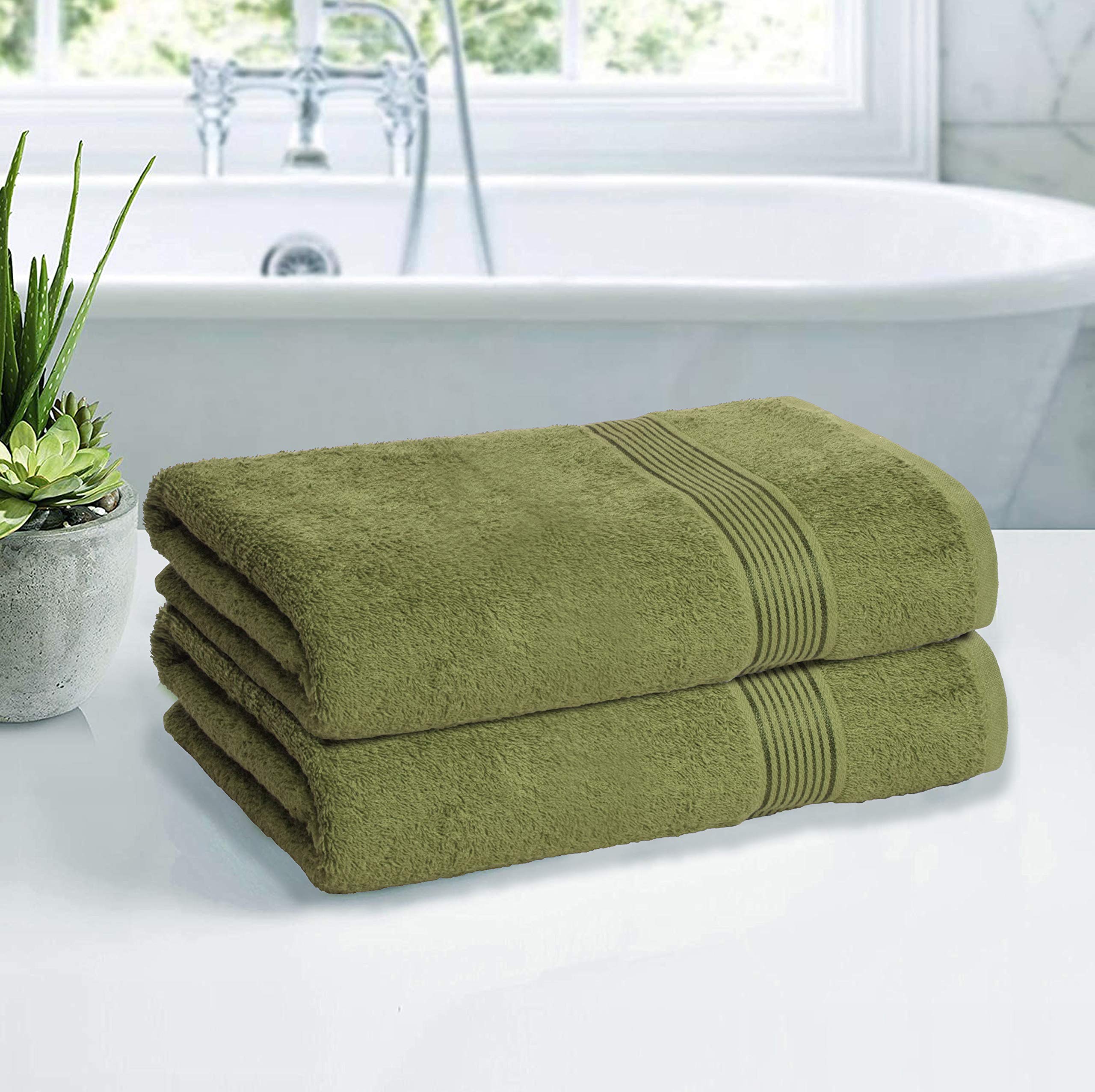 Belizzi Home Cotton 2 Pack Oversized Bath Towel Set 28X55 Inches, Large Bath Towels, Ultra Absorbant Compact Quickdry & Lightwei