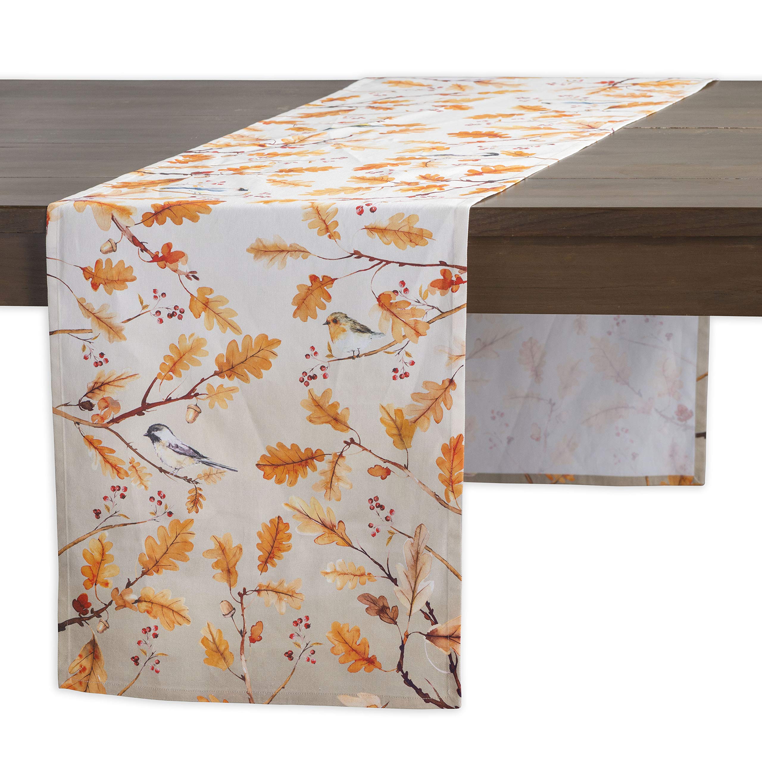 Maison D' Hermine Tablerunners 100% Cotton Decorative Tablerunner Table Cover, Holiday, Dinner, Wedding & Dining, Oak Leaves (Si