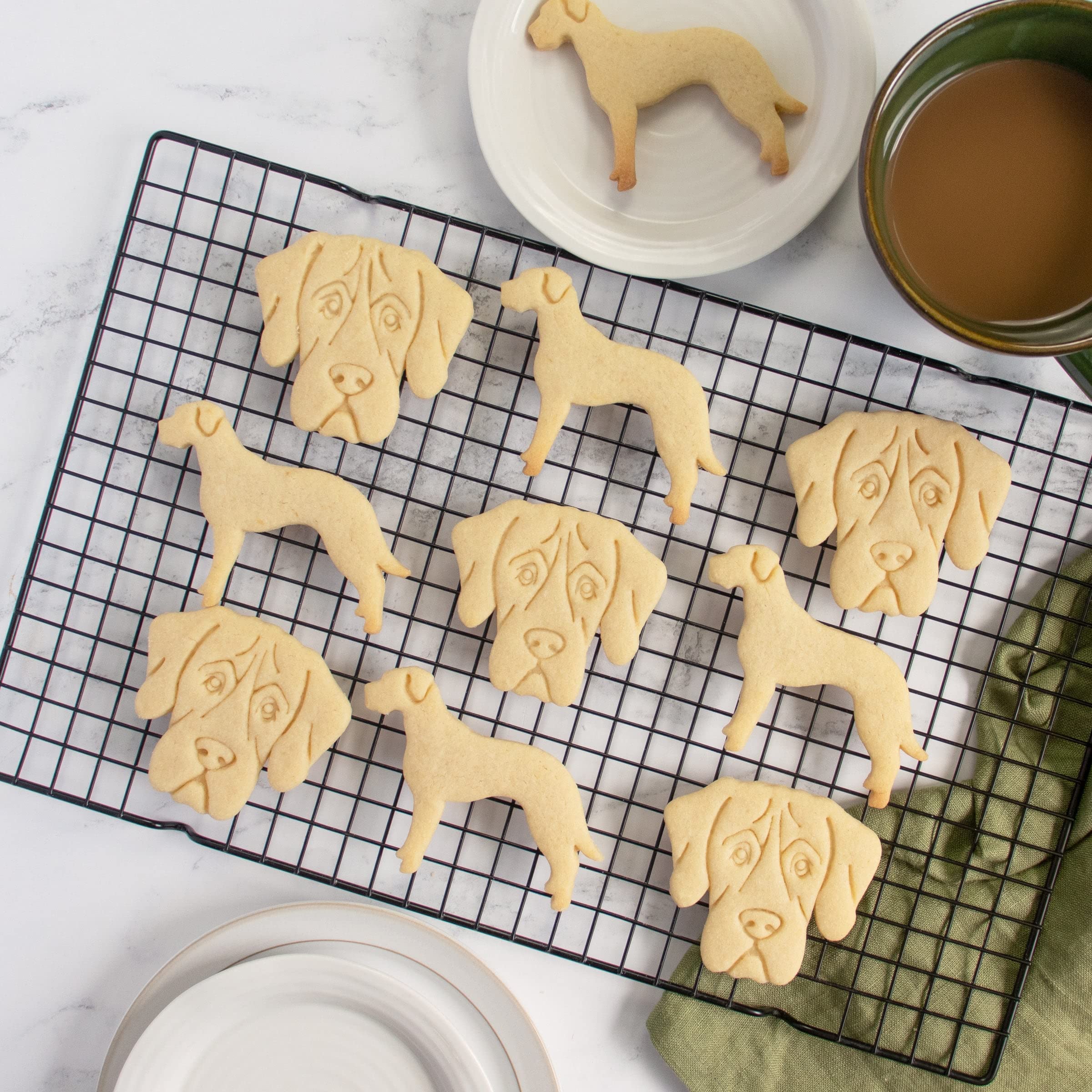 Bakerlogy Set of 2 Great Dane Cookie Cutters - White Plastic, Model LDN12565_JP