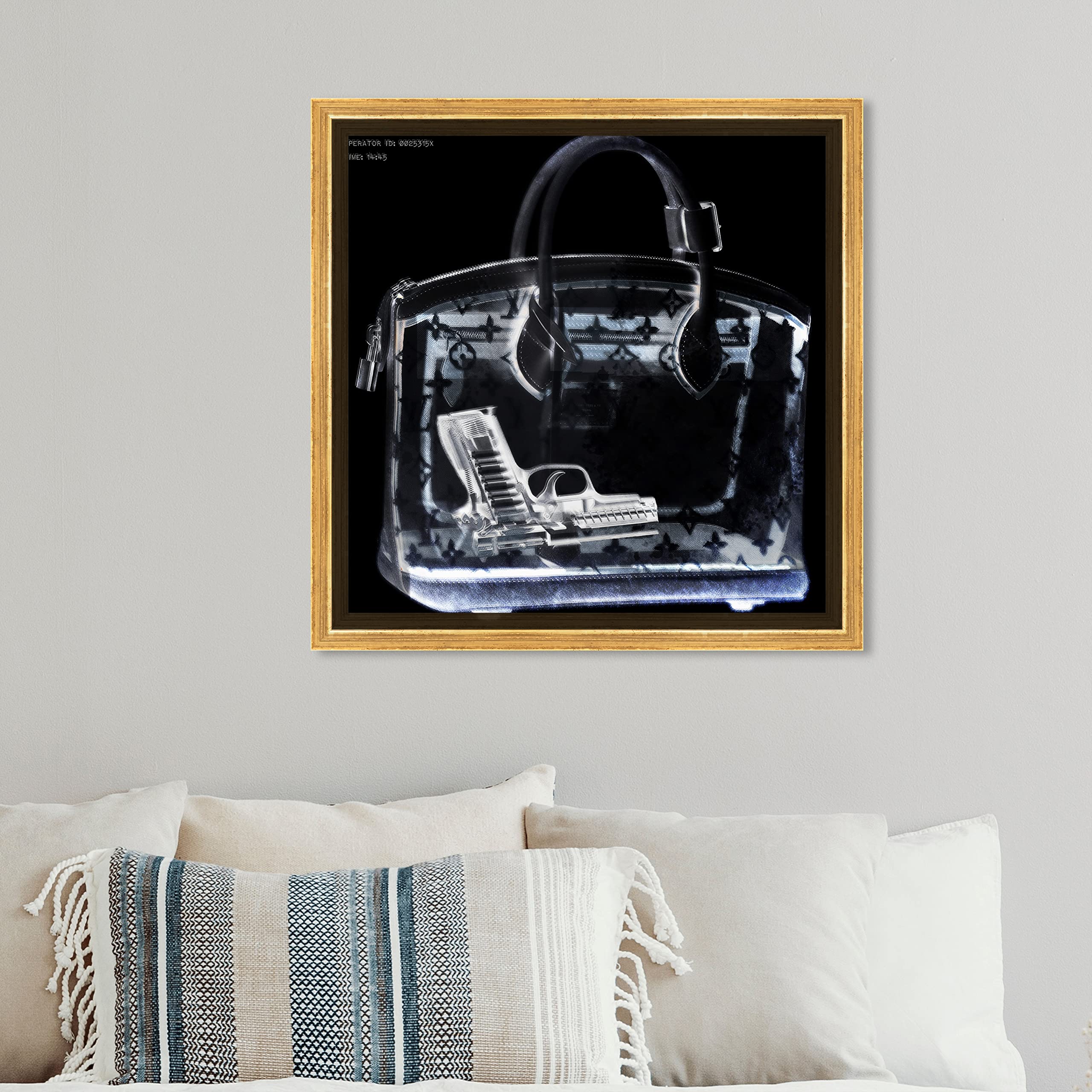 The Oliver Gal Artist Co. Fashion And Glam Wall Art Canvas Prints 'Couture X Ray' Handbags Home D  Cor, 12 In X 12 In, Black, Wh