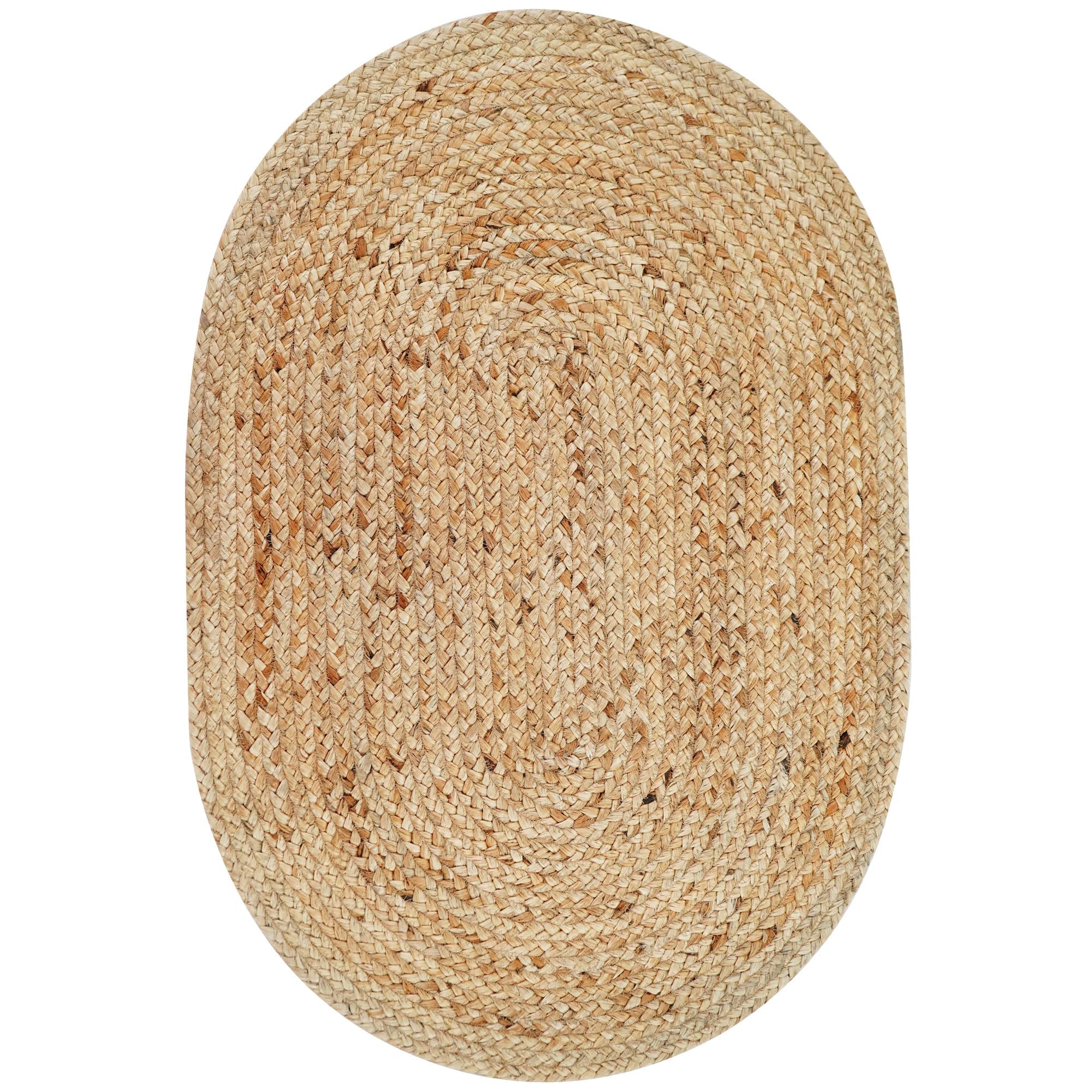 Homespice George Jute Braided Oval Rugs 4x6 Look Classy in Your Home by Adding Warmth and Character. Feel Nostalgic with Natural