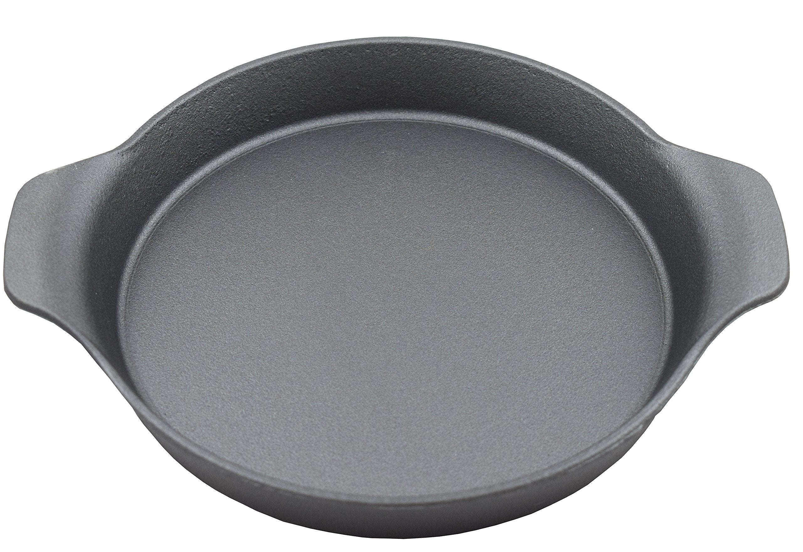 Sunrise Kitchen Supply Round Cast Iron W/Handles And Rubberwood Underliner Set (8'')