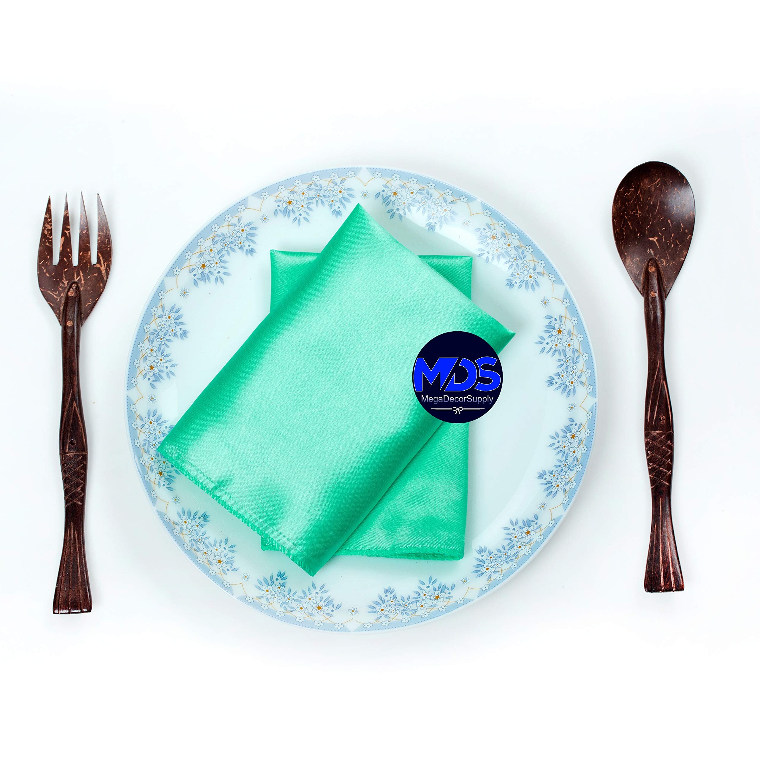 Mds Pack Of 10 Satin Napkin Square 12 X 12 Inches Sliky Smooth Dinner Table Napkins Handkerchief For Weddings Baby Shower Birthd