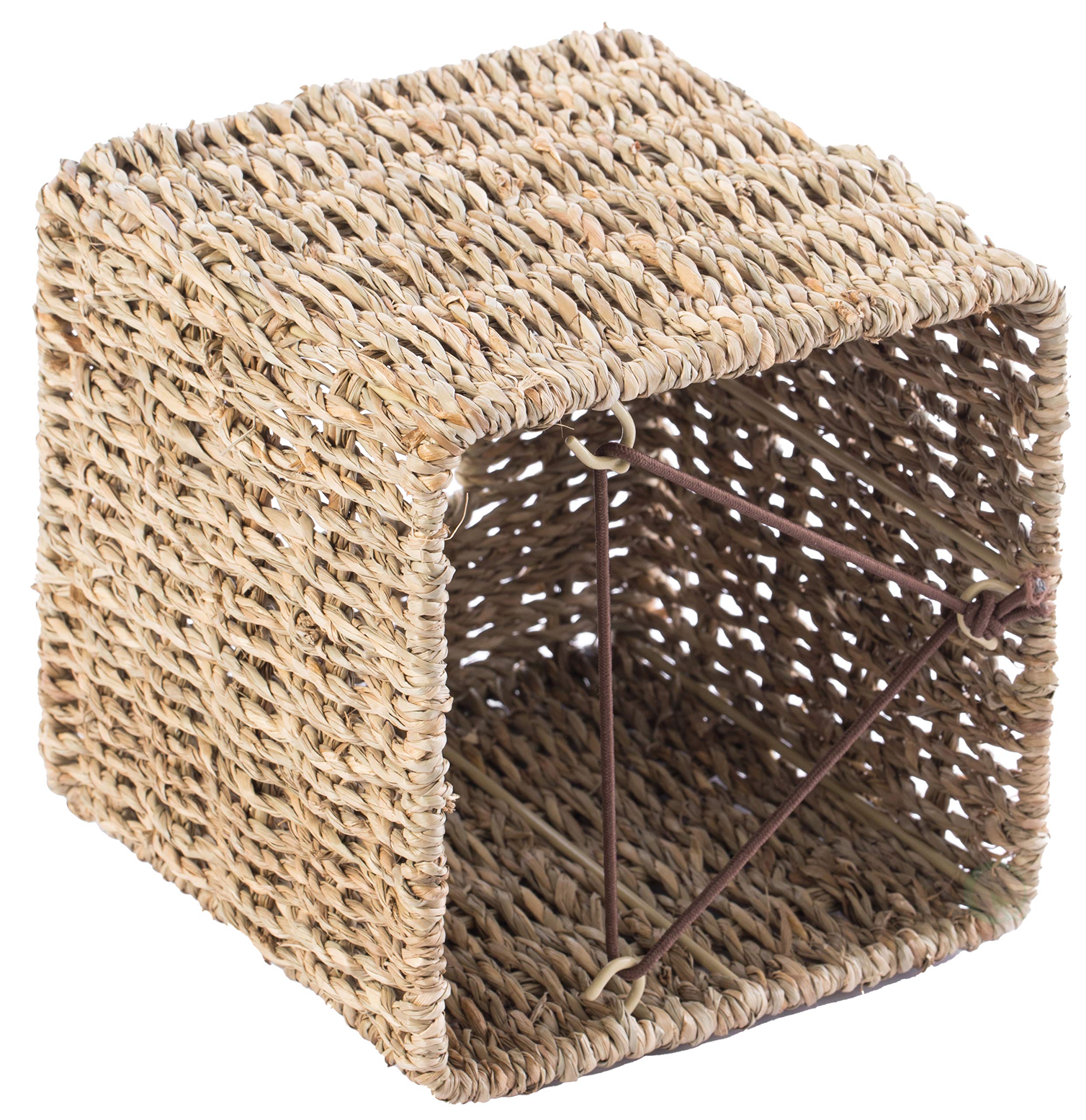 Vintiquewise Natural Woven Seagrass Wicker Square Tissue Box Cover Holder