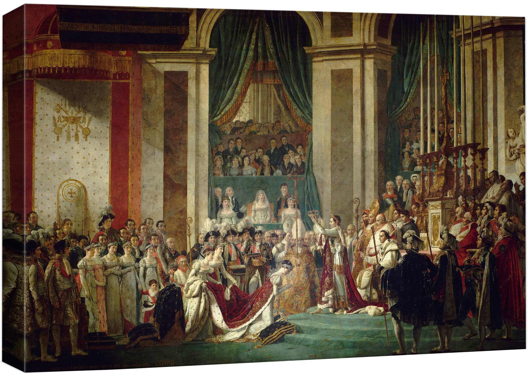 Wall26 - Canvas Wll Art - The Coronation Of Napoleon By Jacques-Louis David - Famous Painting Reproduction Giclee Printed And Ga