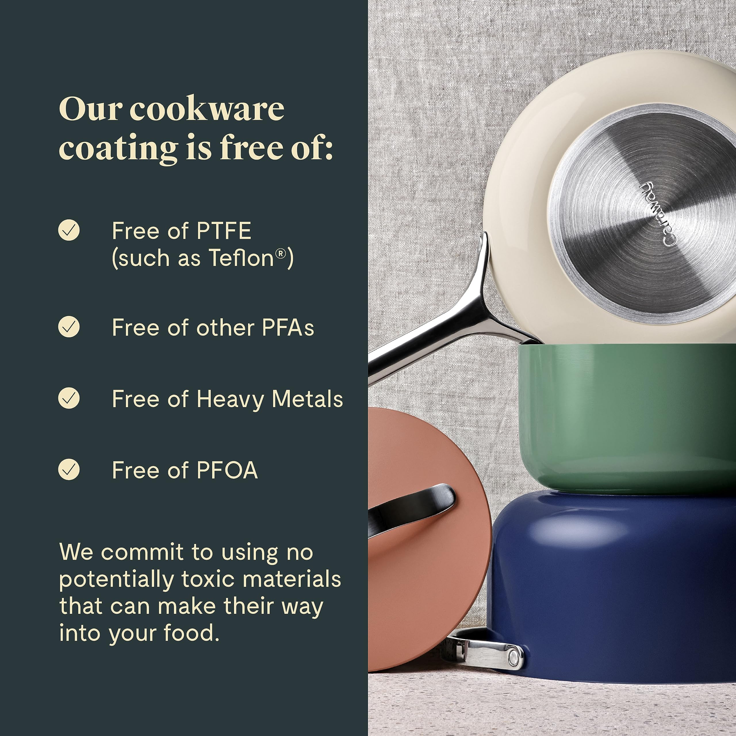 Caraway Nonstick Ceramic Frying Pan (2.7 Qt, 10.5'') - Non Toxic, Ptfe & Pfoa Free - Oven Safe & Compatible With All Stovetops (