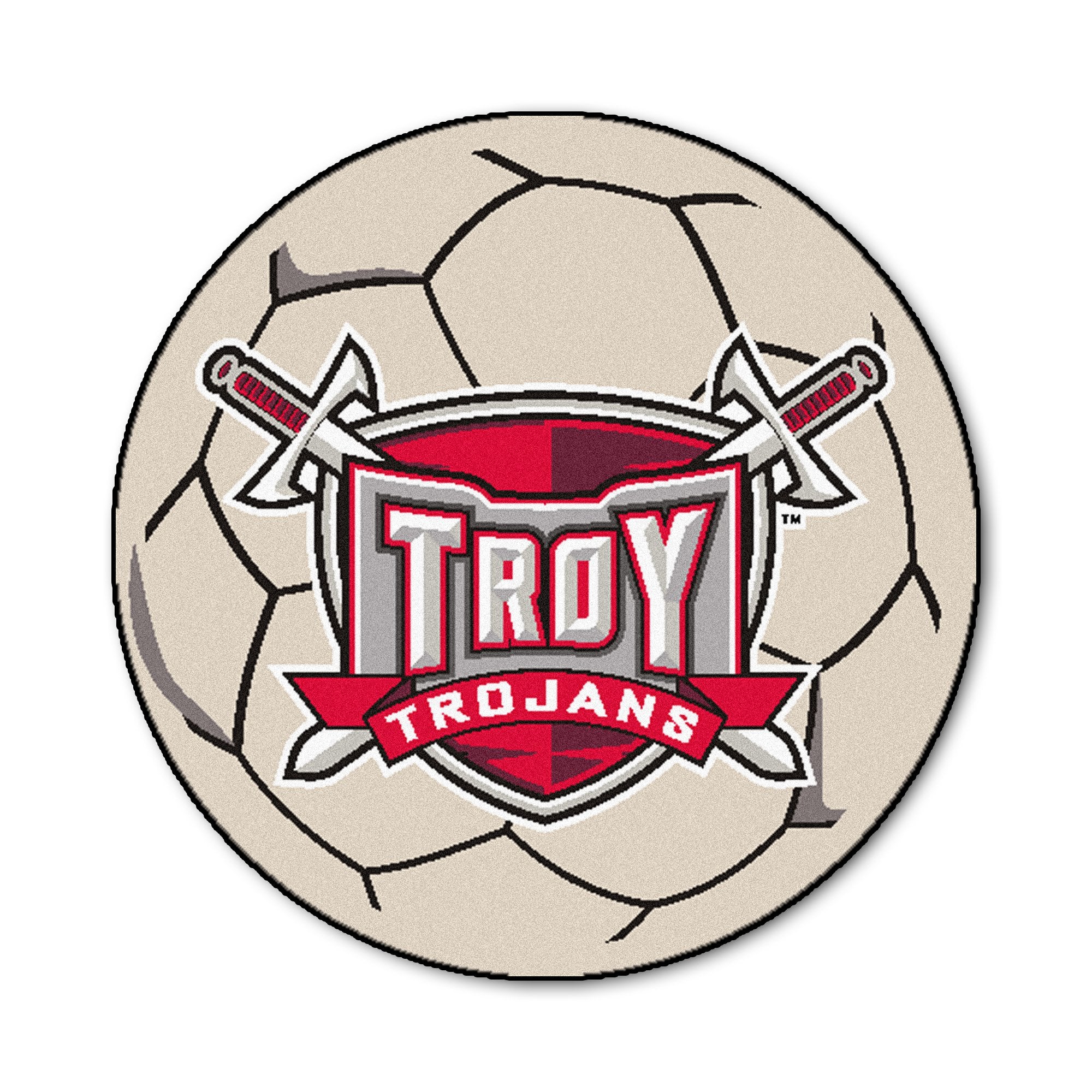 Fan Mats 1254 Troy University Trojans 27 Diameter Soccer Ball Shaped Area Rug
