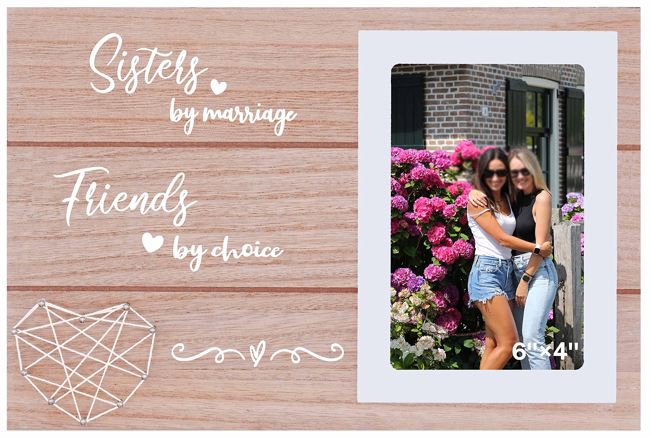 Picture Frame Gift for Sister in Law,Photo Frame Gift for Bonus Sister,Birthday Valentines Day Mothers day Wedding Christmas Gif