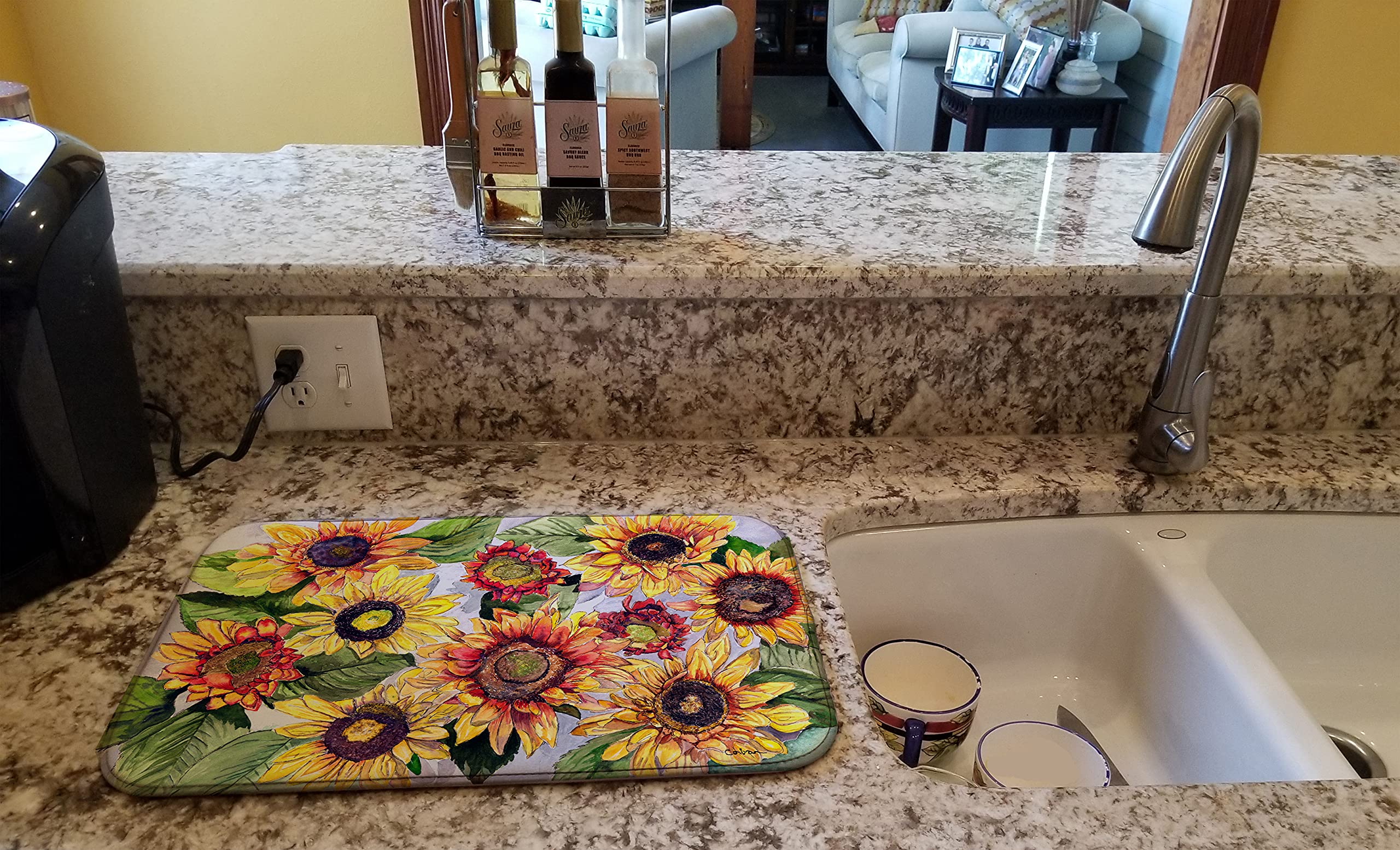 Sunflowers Dish Drying Mat 8766DDM