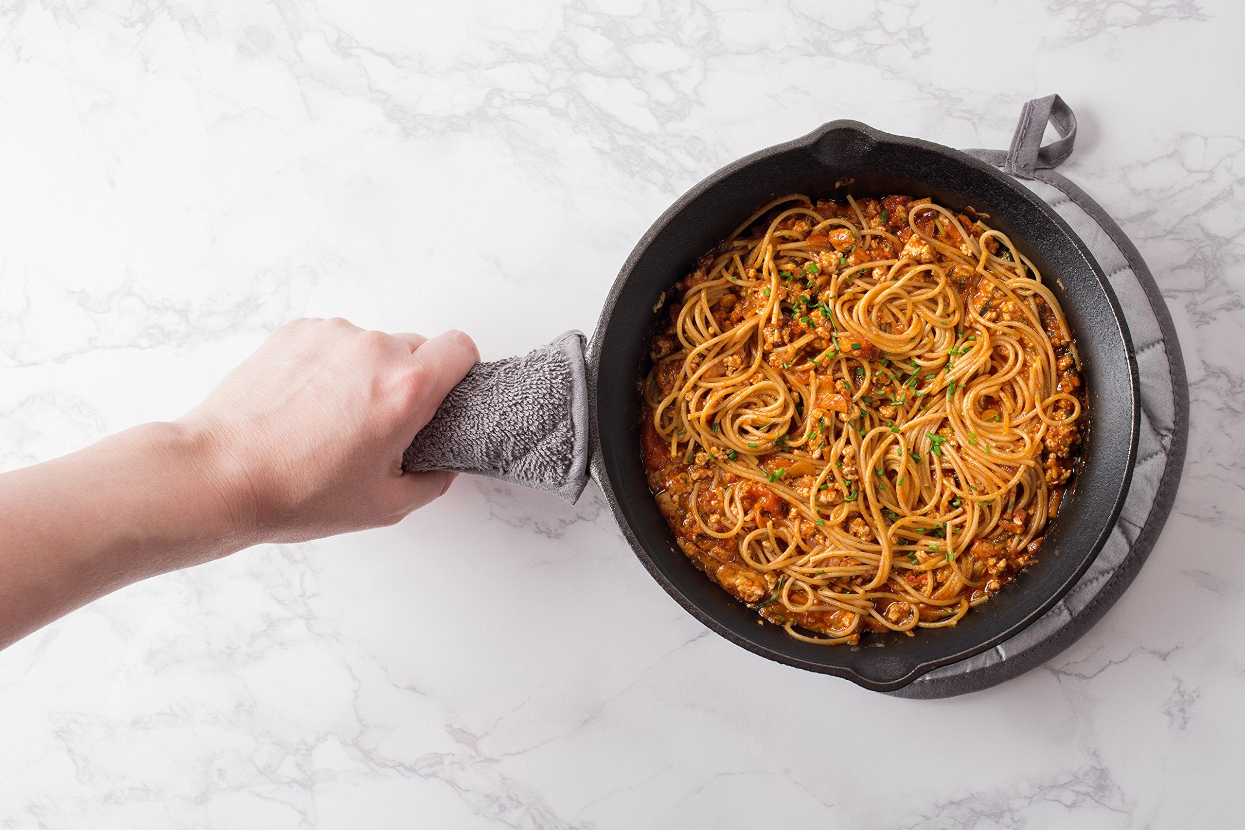 Dii Basic Terry Collection Quilted 100% Cotton, Pan Handle, Gray, 3 Piece