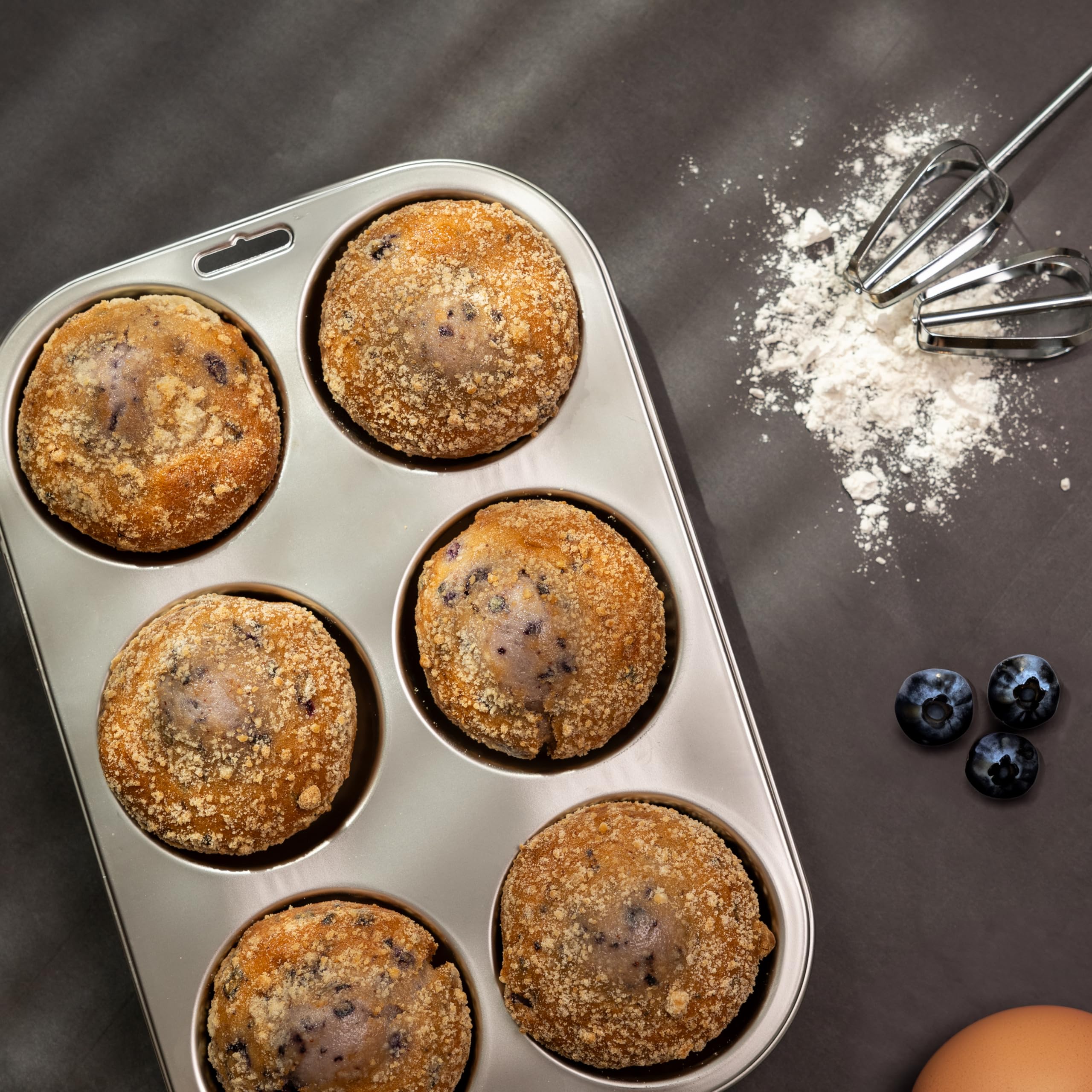 Fox Run Stainless Steel Extra Large Muffin And Cupcake Pan, 6 Cup