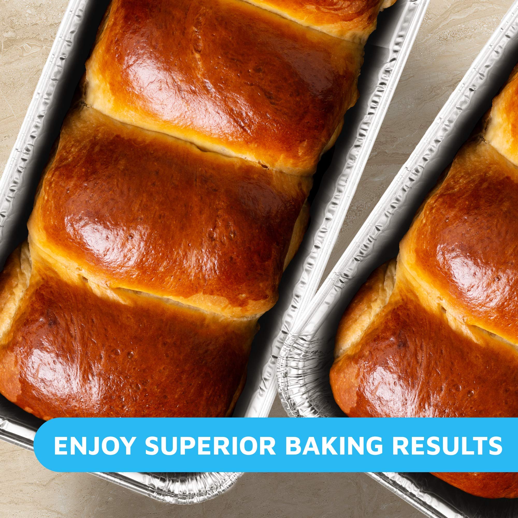 Montopack Aluminum Mini Disposable Loaf Pans | Deep Half Size 6 X 3.5    Extra Thick Foil Bread Containers For Baking, Food Stor