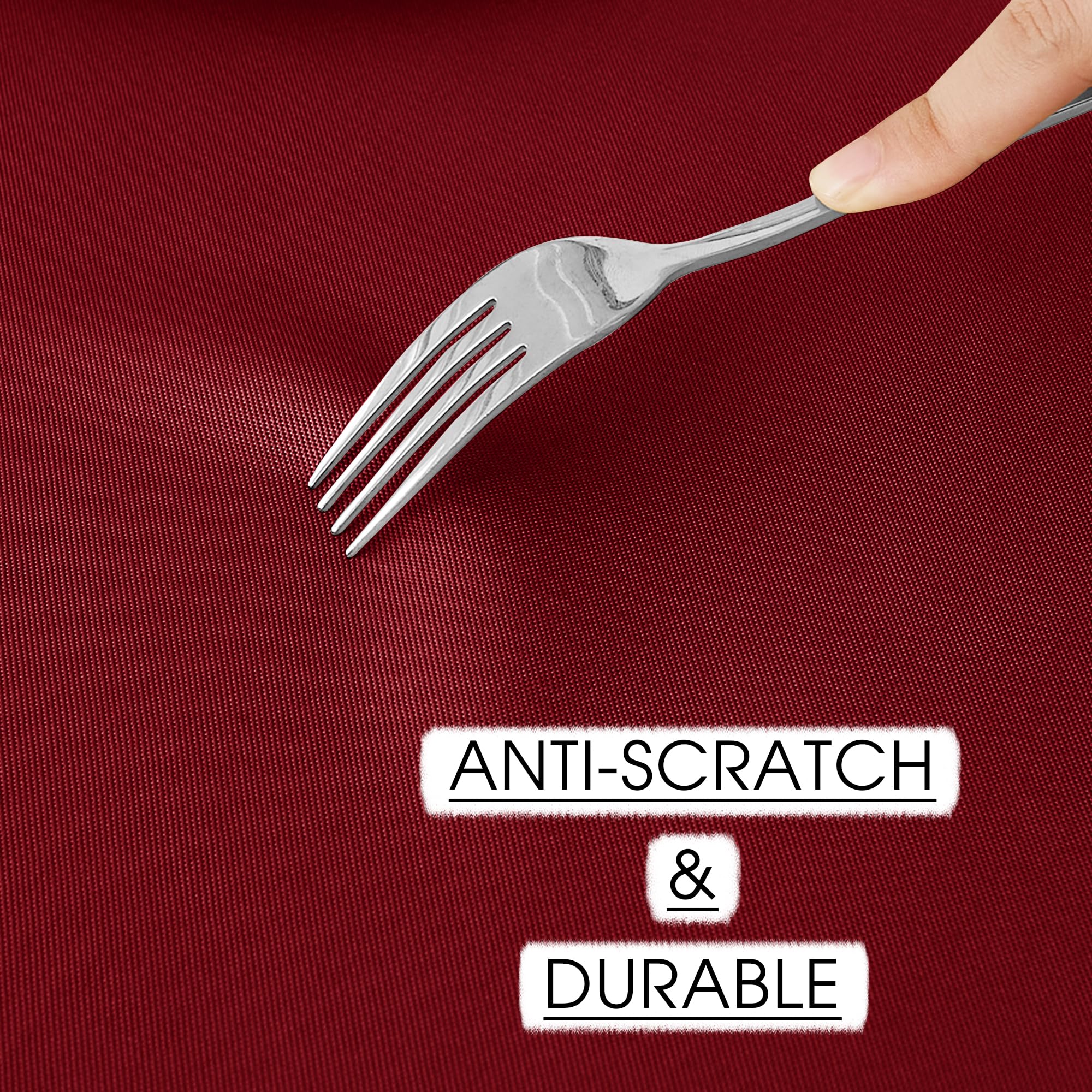 Ryb Home Christmas Red Table Cloth For 6 Ft Square Tables, Wrinkle Free Scratch Resisitant Fabric Indoor Outdoor Tablecloth For