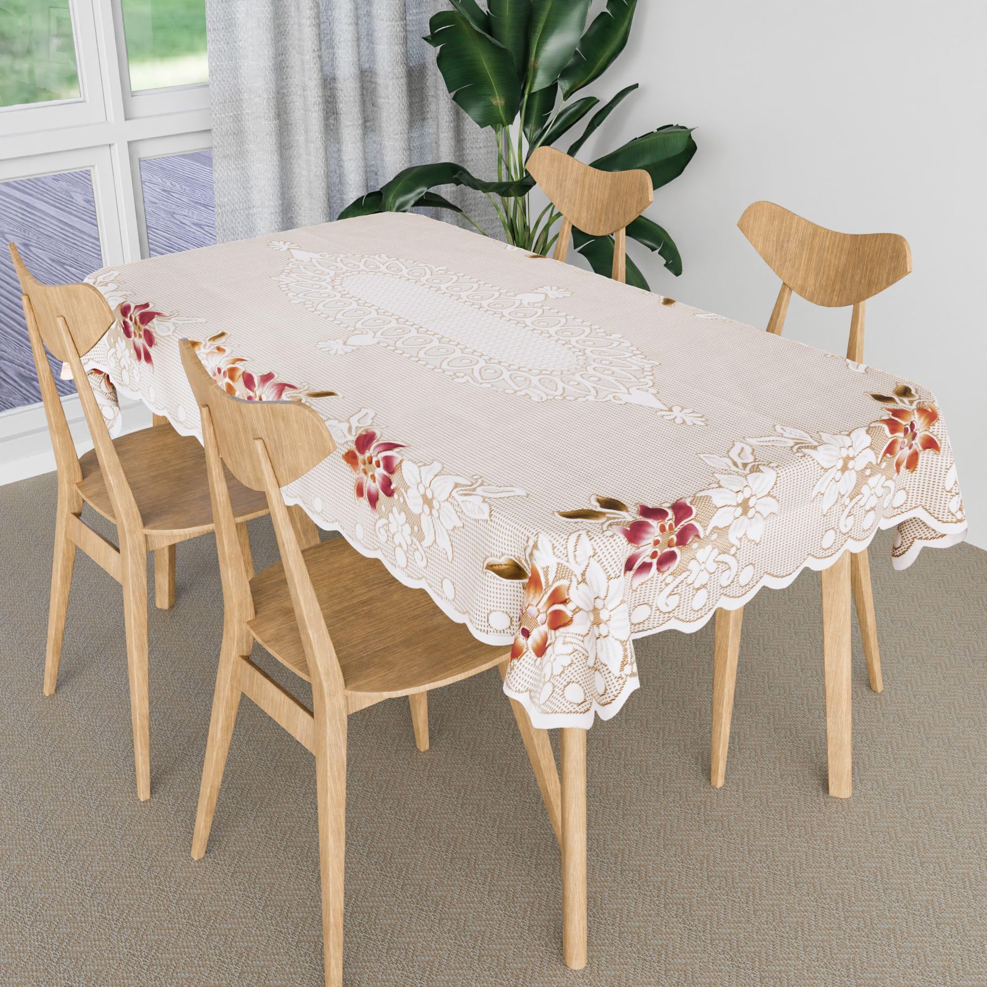 Kuber Industries 45x70 Inch Table Cover for Home & Kitchen | Table Cover for Kitchen Table for Hall Dcor | Side FlowerDesign | 