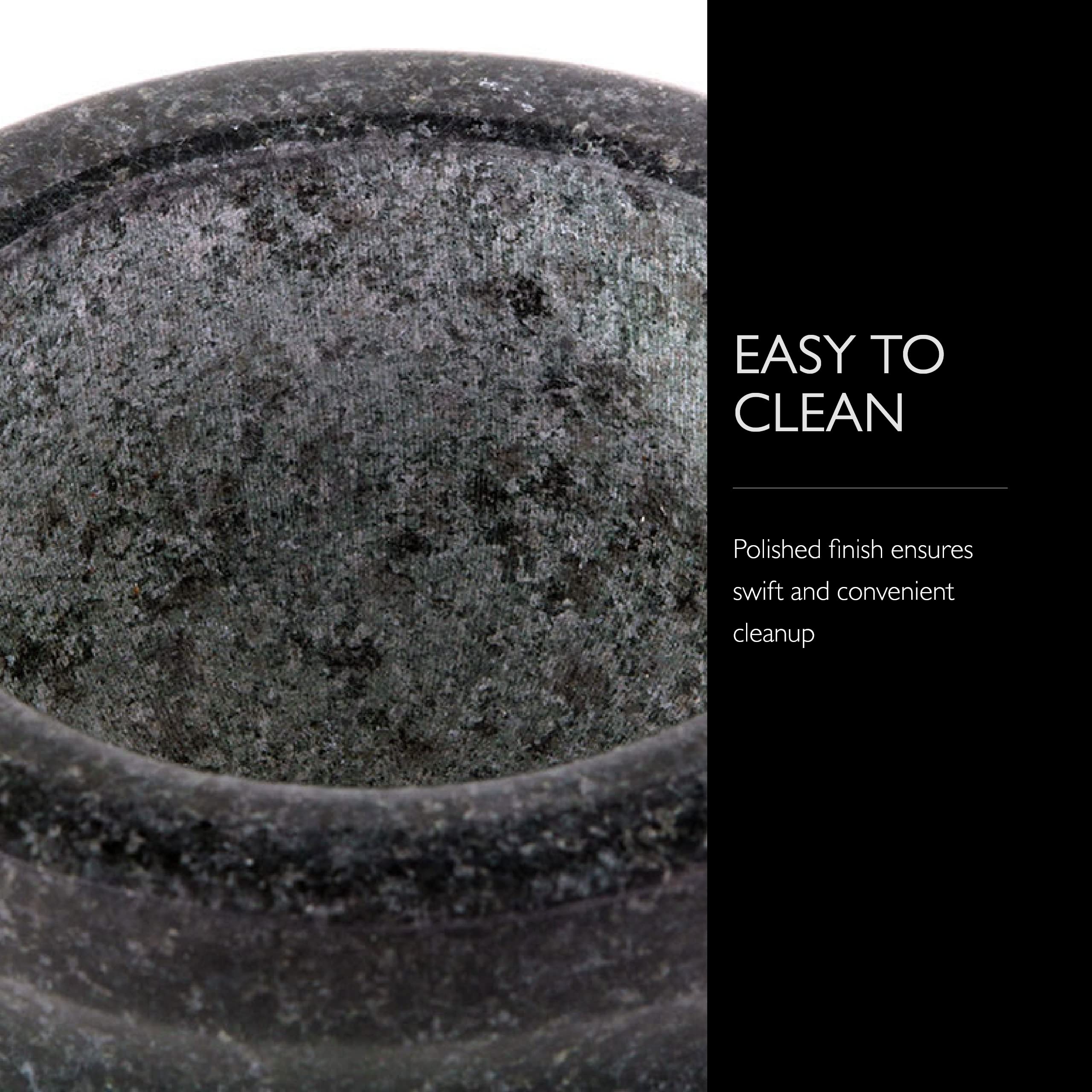 Cole & Mason 5.5-Inch Granite Mortar & Pestle - Unpolished Stone Mortar & Pestle For Kitchen - Small Grinding Bowl For Herbs And