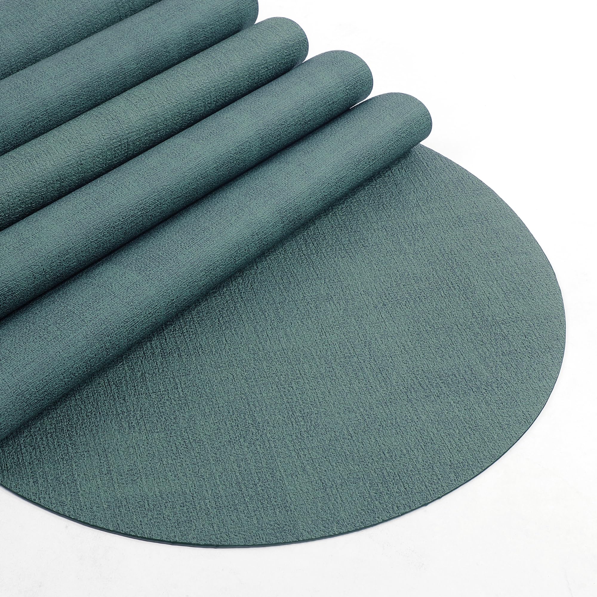 Fanquare Cloth Feature Placemats Green Leather Placemats And Coasters Set Of 6 Small Washable Placemat For Dessert Plate Easy To