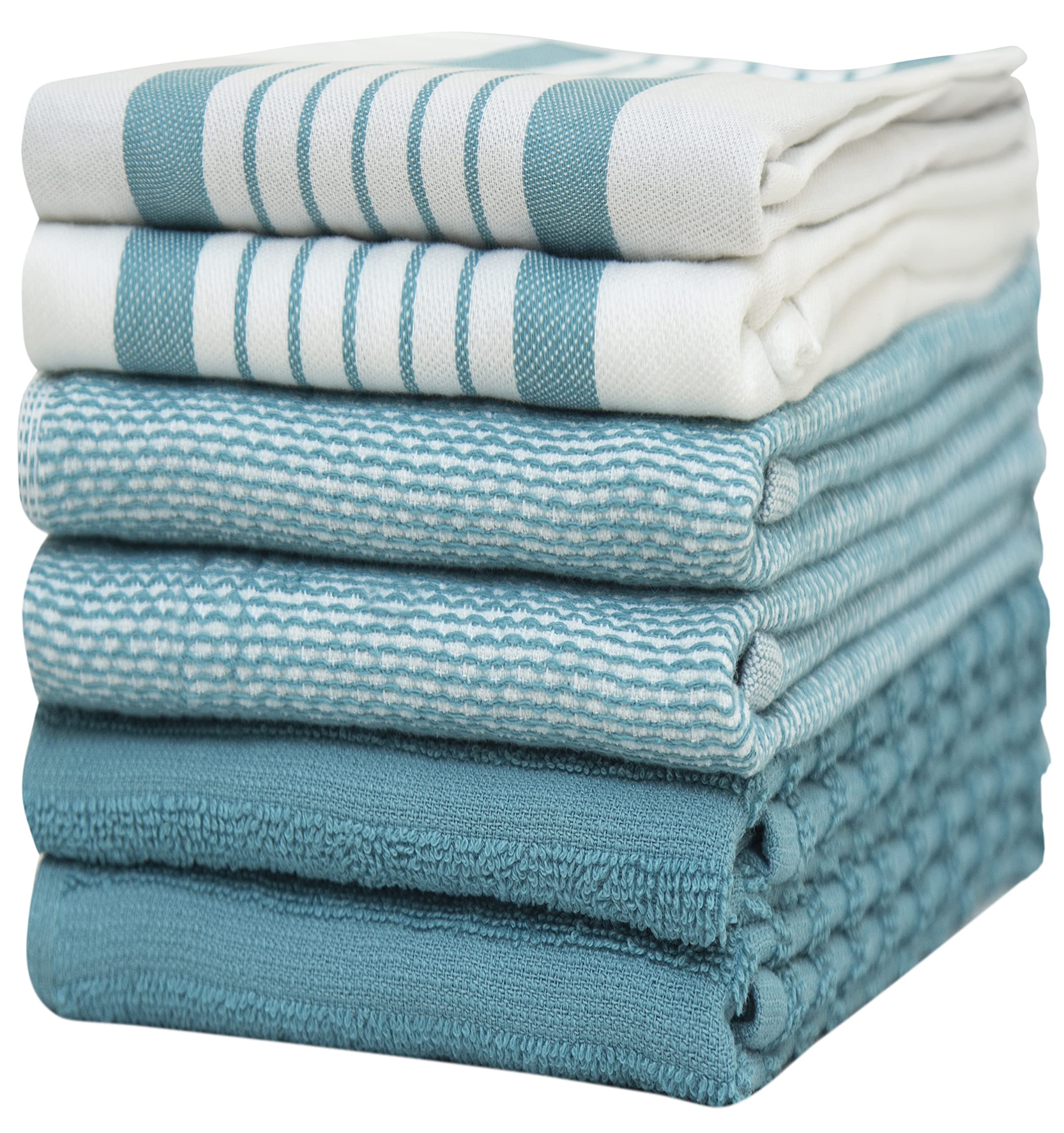 Premium Kitchen Towels 20   X 28   - 6 Pack| Large Cotton Kitchen Towels | Hand Towels For Kitchen | Flat & Terry Towel | Dish T