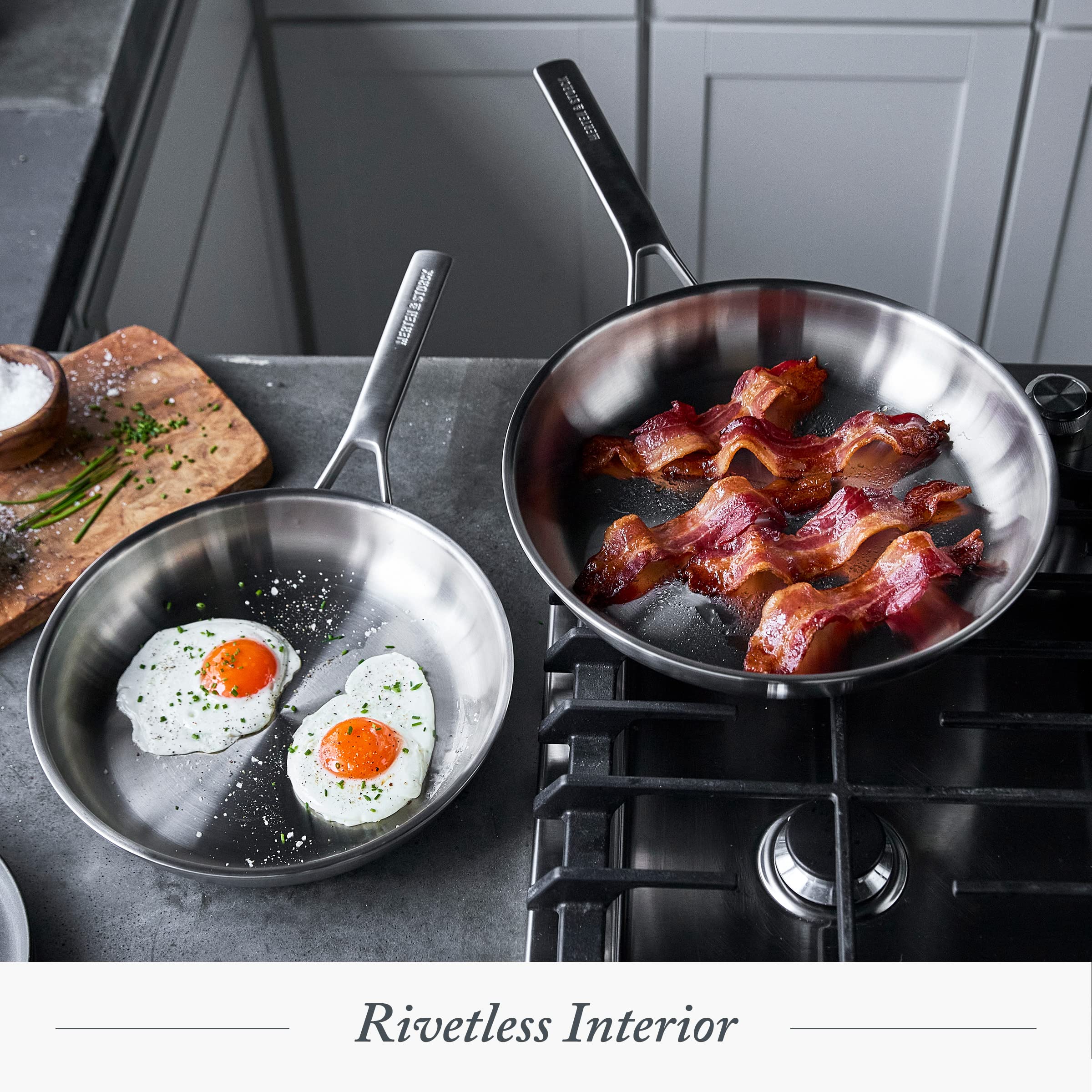 Merten & Storck Tri-Ply Stainless Steel 8 Piece cookware Pots & Pans Set,Professional cooking,Multi clad,Measurement Markings,Dr
