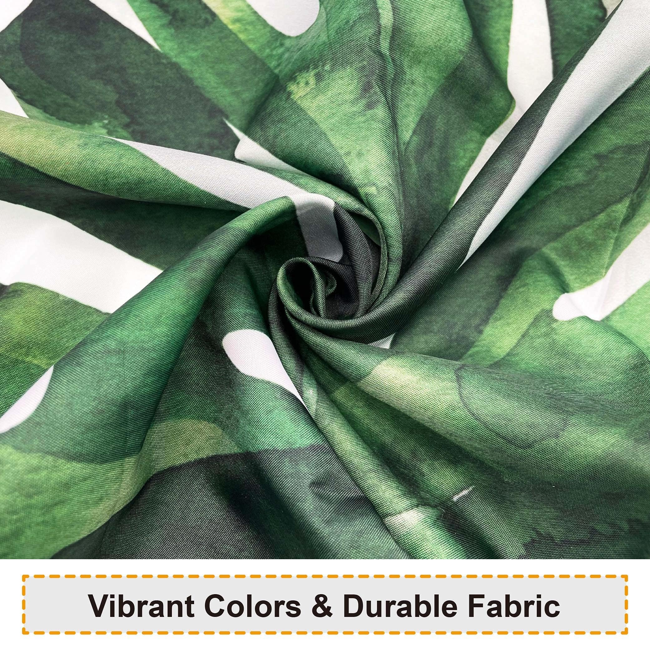 Baccessor Tropical Green Plant Shower Curtain Waterproof Washable Fabric Summer Bathroom Decor Botanical Banana Monstera Leaf Pa