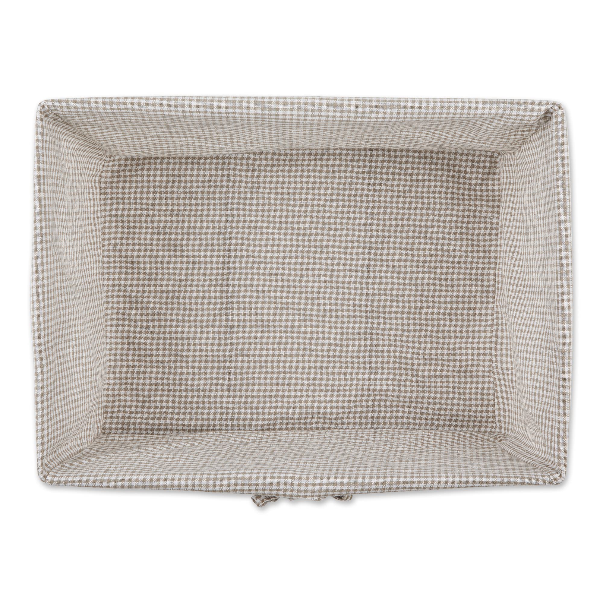 MEDIUM RUSTIC BRONZE CHICKEN WIRE STONE & WHITE GINGHAM CHECK LINER BASKET SET/2