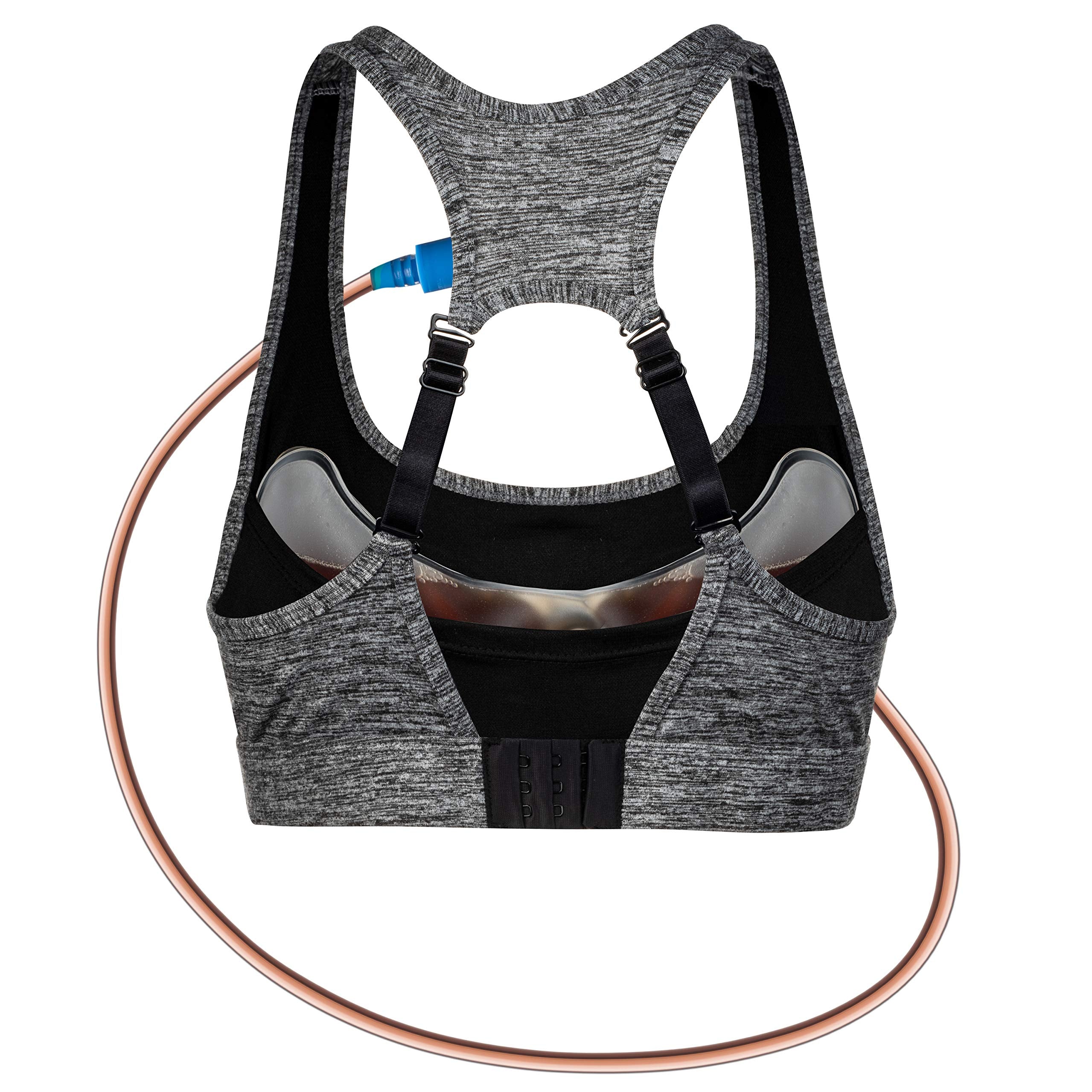 The Original Winerack Booze Bra Flask - Adjustable Design - Holds 25Oz Of Booze (Grey, Large)