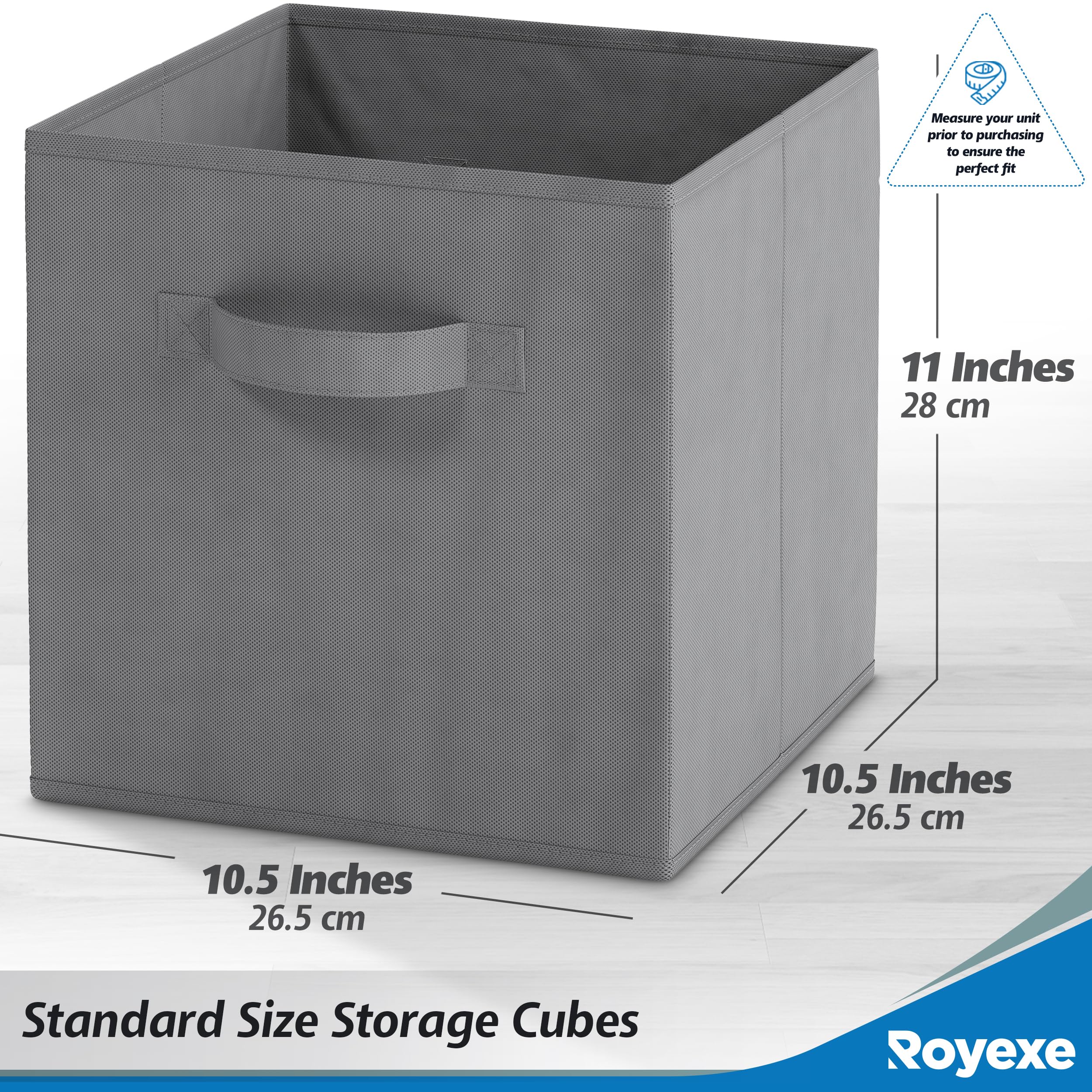 Fabric Storage Cubes For Cube Organizer - 8 Pack Heavy Duty Blue Storage Bins - 11 Inch Cube Storage Bin, Use As A Clothes Stora