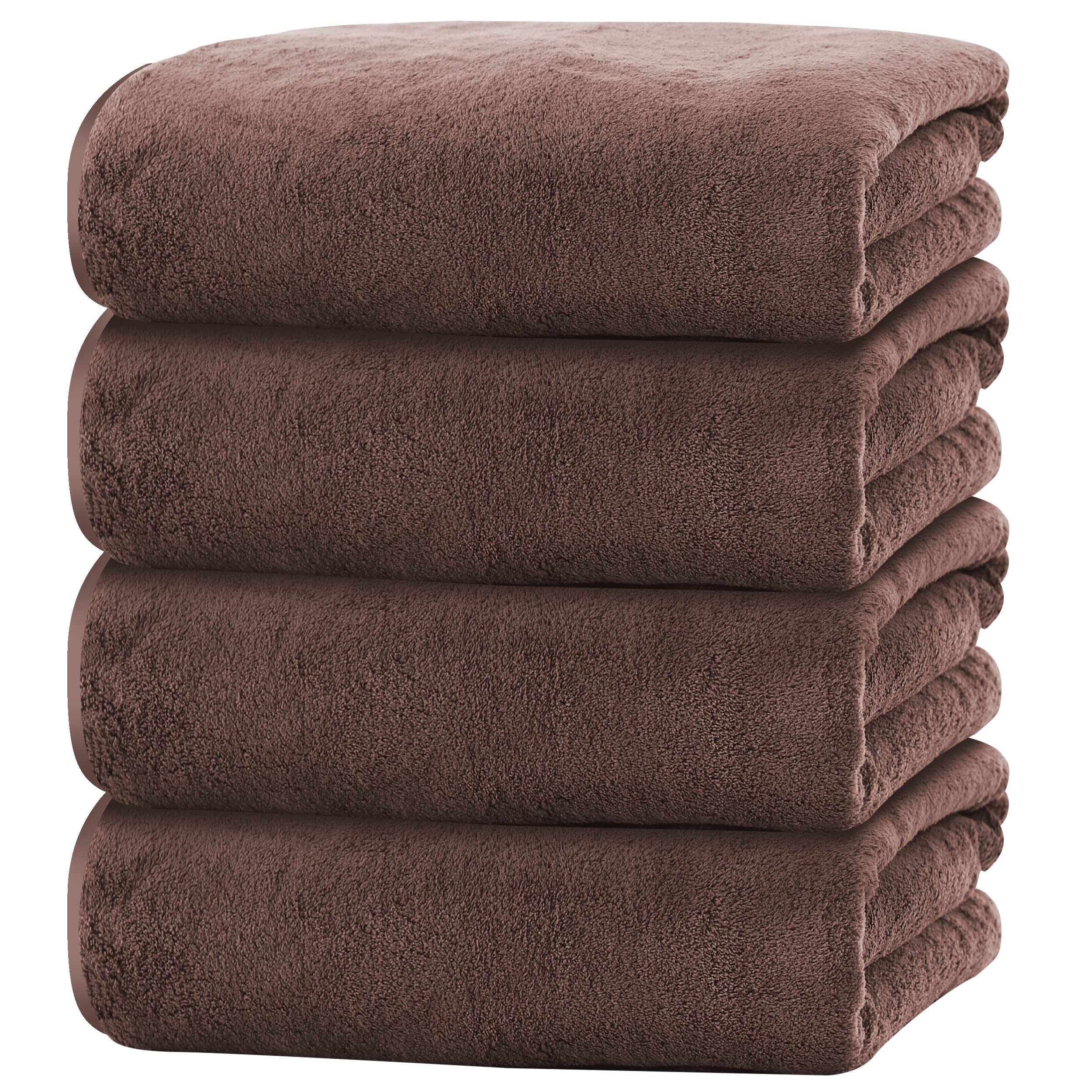Cosy Family Bath Towel Set, 4 Pack, Wood Brown