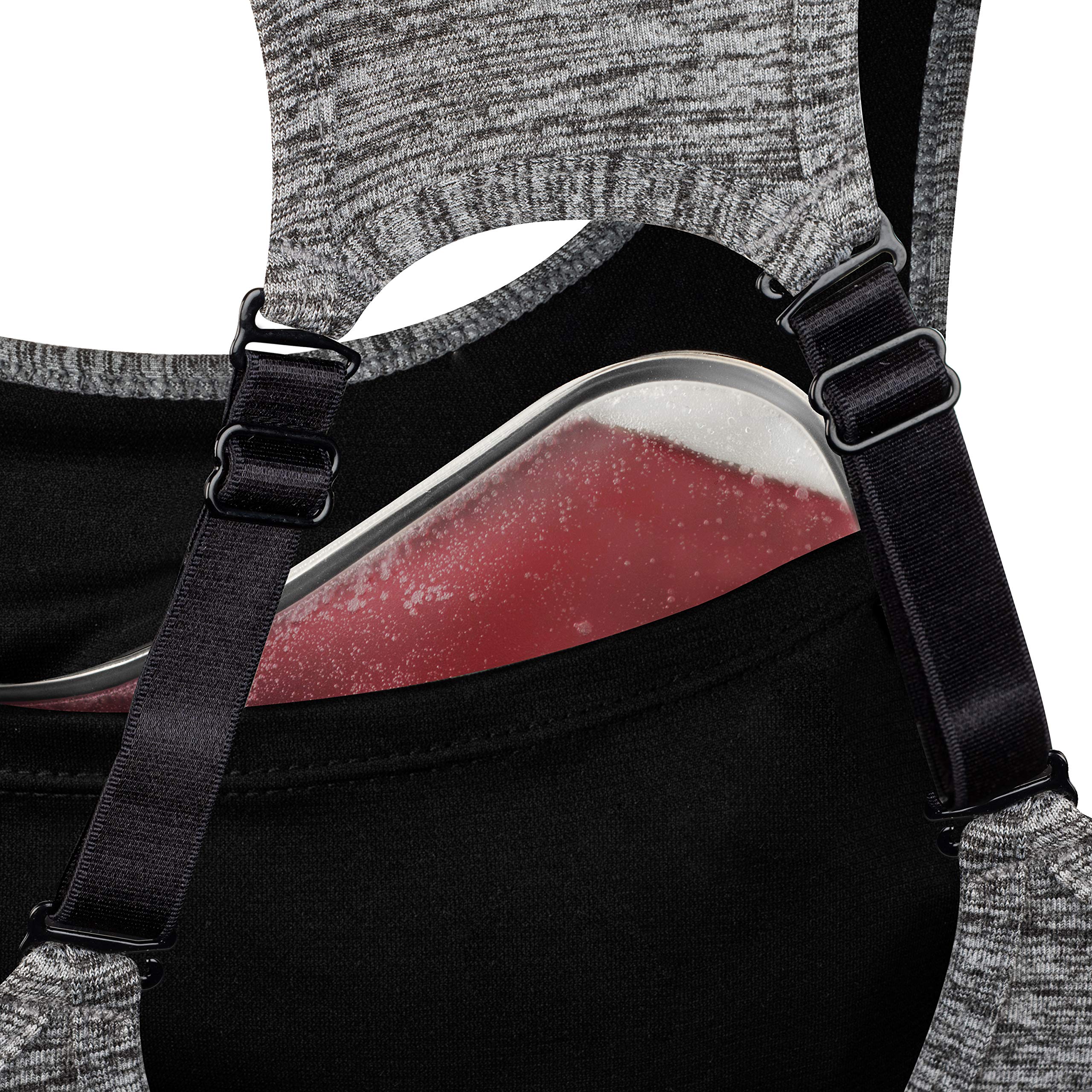 The Original Winerack Booze Bra Flask - Adjustable Design - Holds 25Oz Of Booze (Grey, Large)
