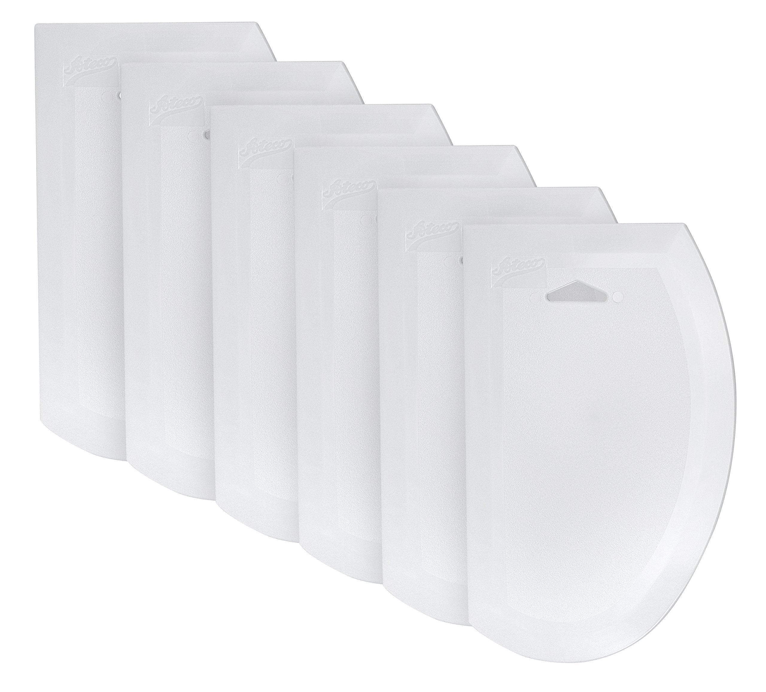 Ateco 1320 2-In-1 Bowl Scraper/Icing Smoother Set, 6-Pieces, Flexible Food-Safe Plastic, White