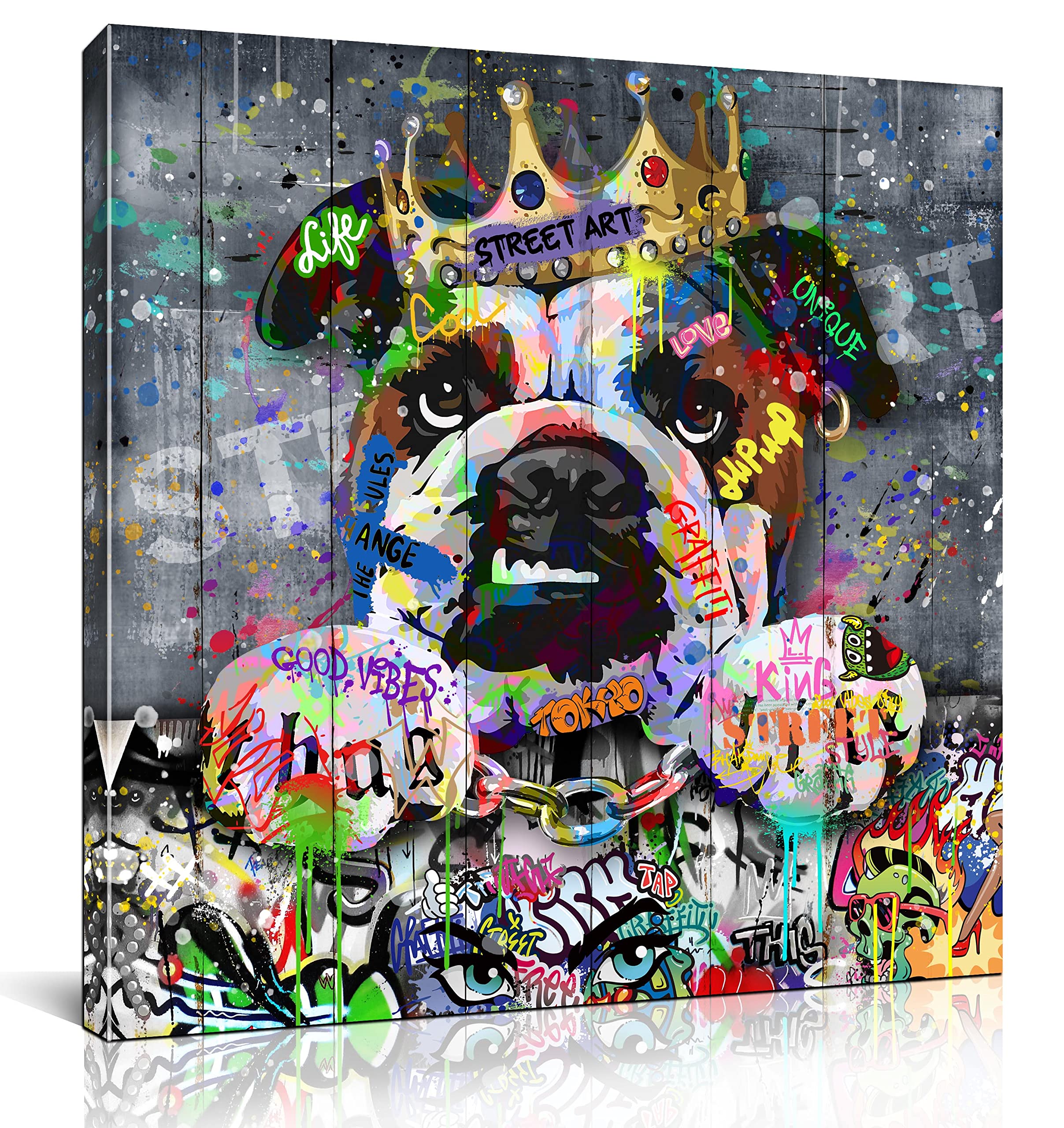 Banksy Wall-Art For Office - Framed Wall Art For Living Room - Large Abstract Wall Decor Ready To Hang Size 30''X 30''