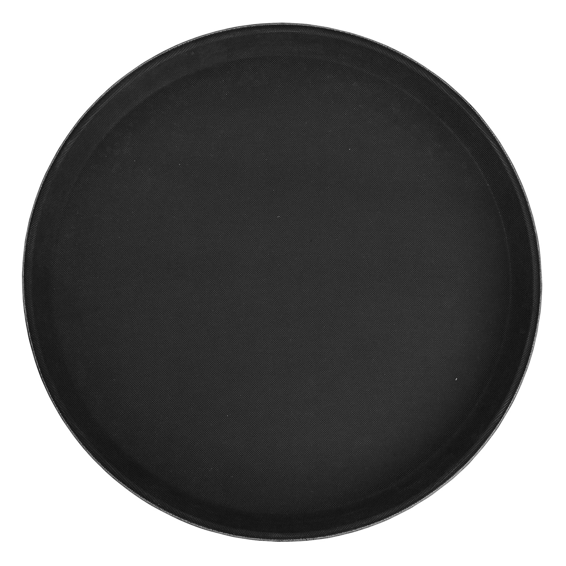 Winco Round Fiberglass Tray With Non-Slip Surface, 16-Inch, Black