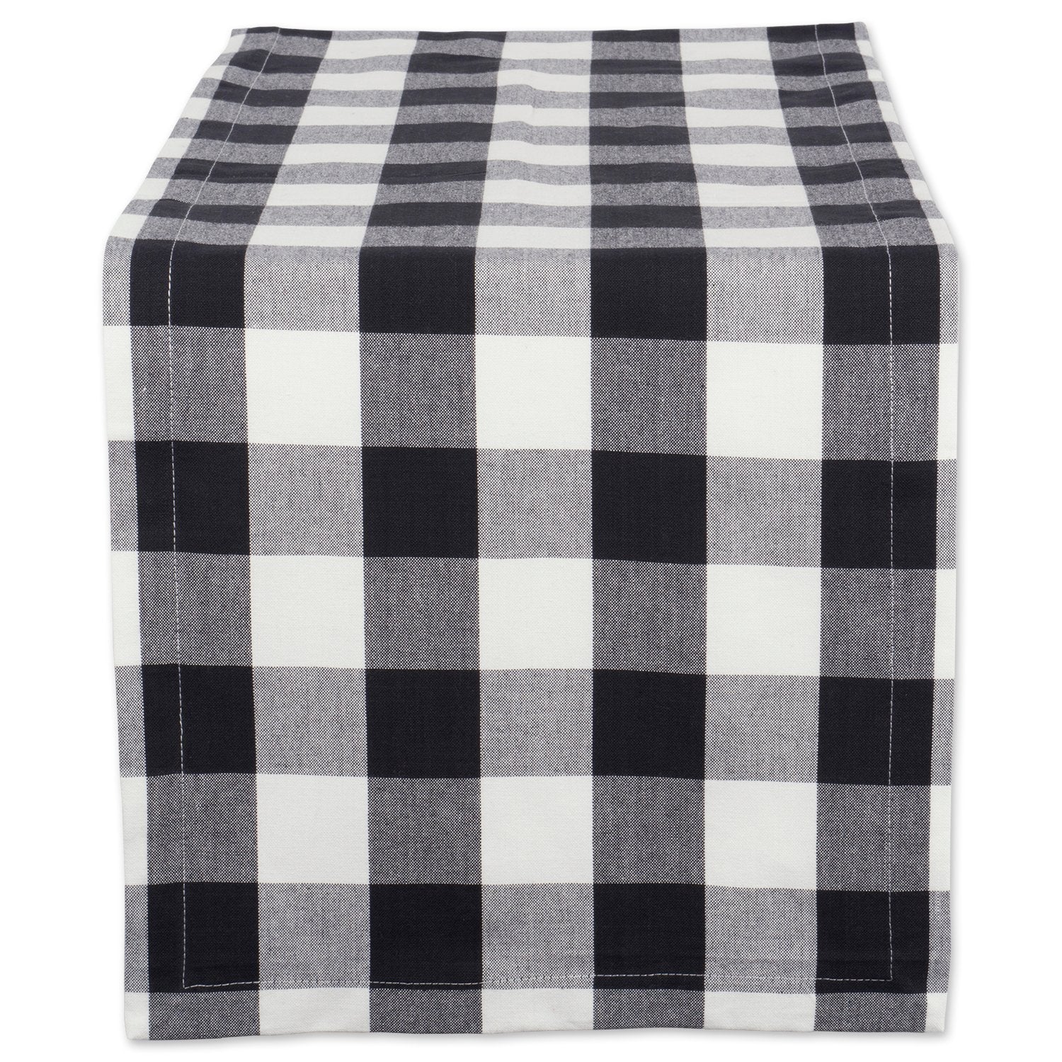 Dii Buffalo Check Collection, Classic Farmhouse Table Runner, 14X72, Black & White