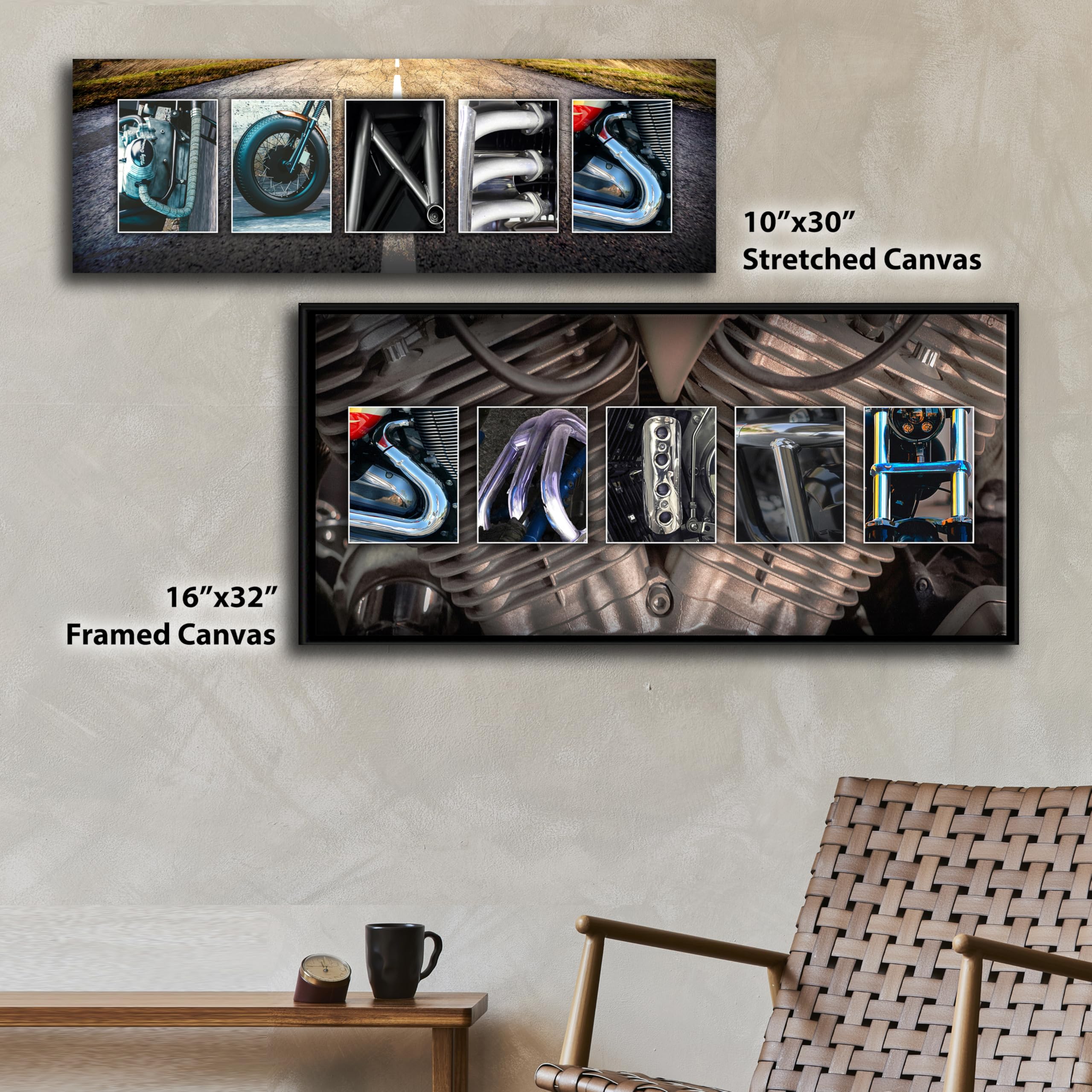 Personal-Prints Motorcycle Personalized Name Art Print | Customized Gift For The Harley Davidson, Indian Or Motorcycle Enthusias