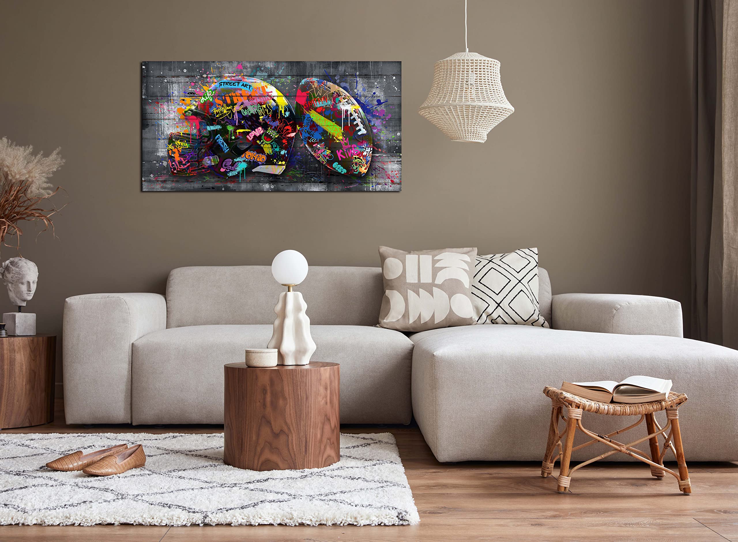 Sixttart American Football Posters For Boys Bedroom - Graffiti Rugby Ball Canvas Wall Art For Office - Sports Posters Wall Decor