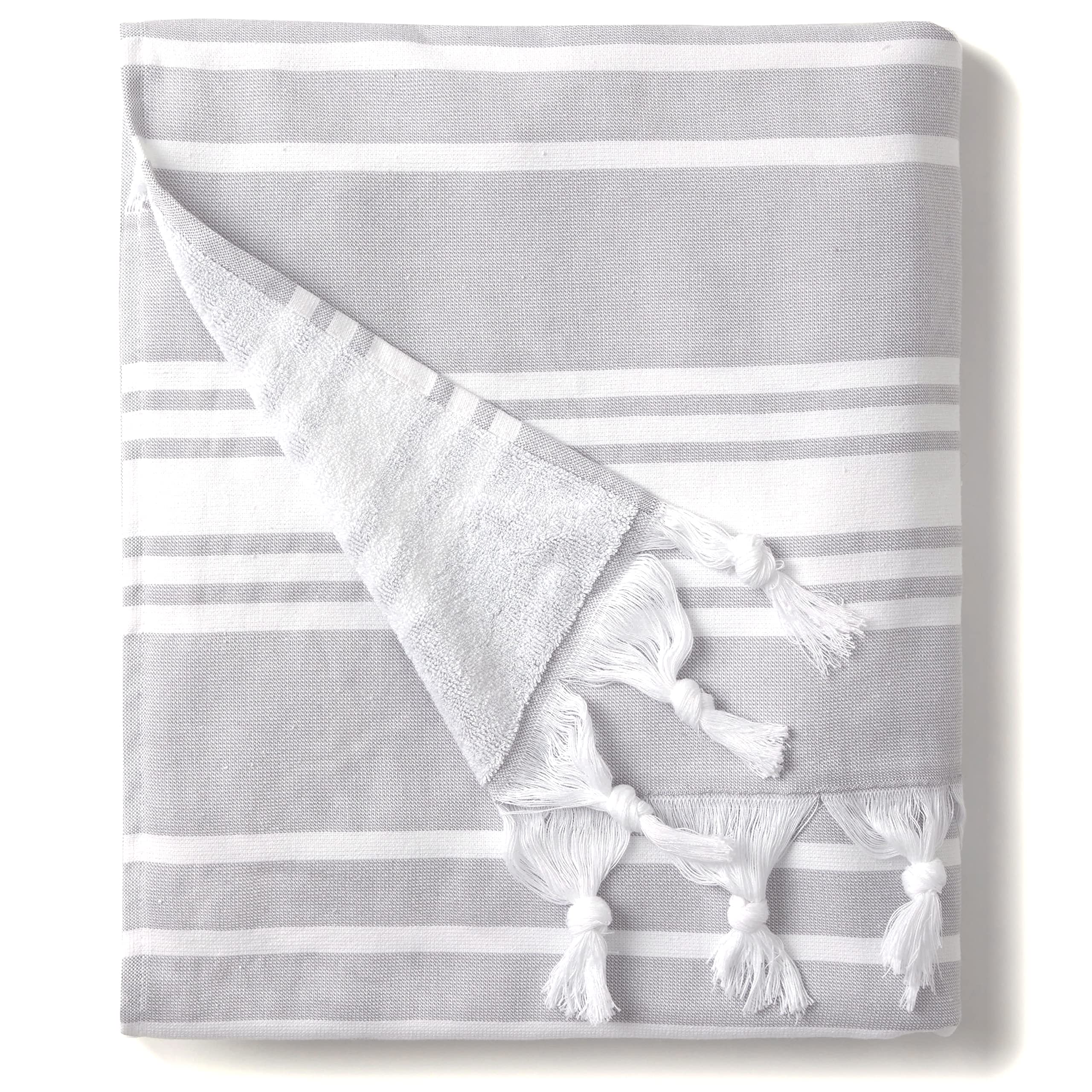 Laguna Beach Textile Co. Soft Turkish Fouta Beach Towel - Stone Gray, 400 Gsm