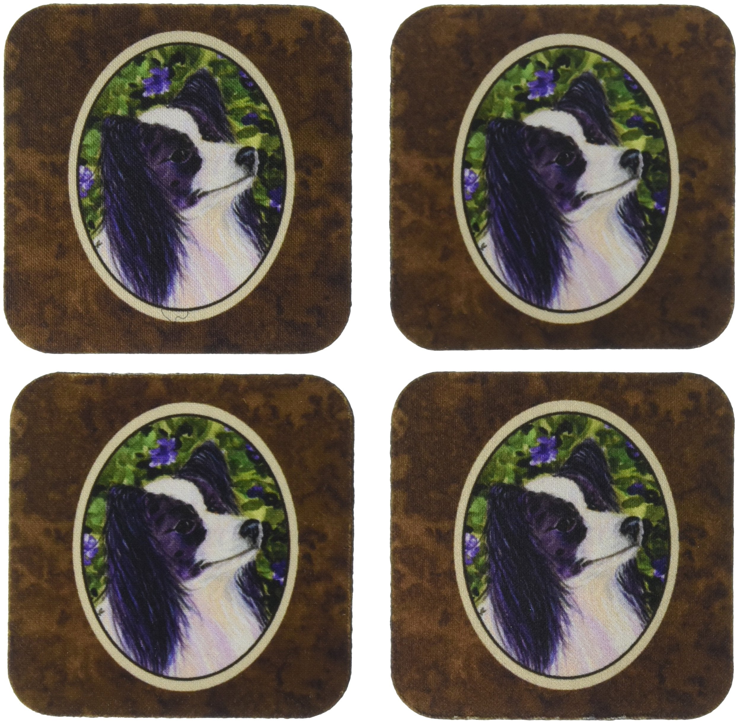 Carolines Treasures Papillon Foam Coasters (Set of 4), 3.5 H x 3.5 W, Multicolor