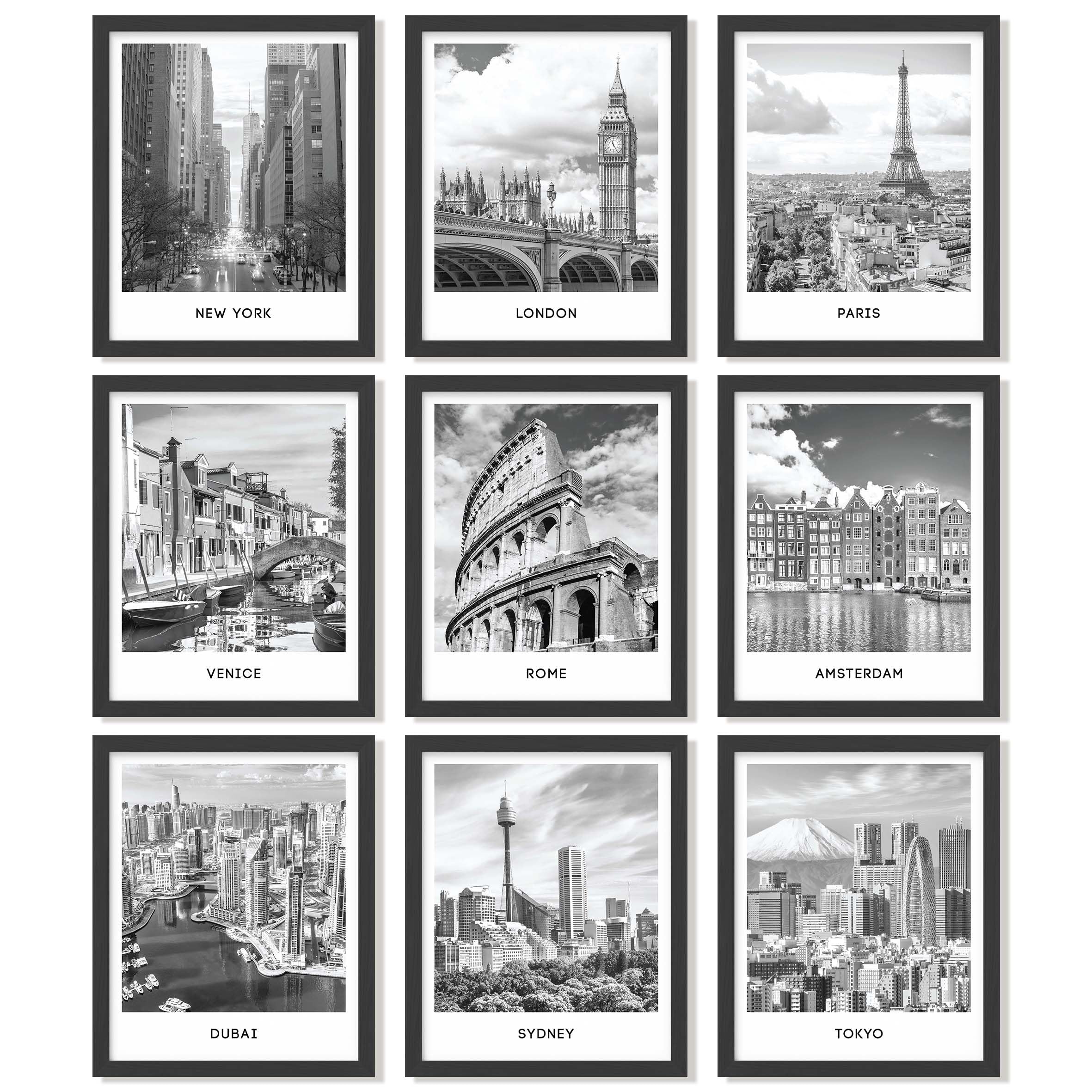 97 Decor Black White City Wall Art Print - Cityscape Pictures  Famous Architecture Landscape Artwork Wall Decor  European Buildings Poster  New York Skyline Photo (8x10 UNFRAMED)